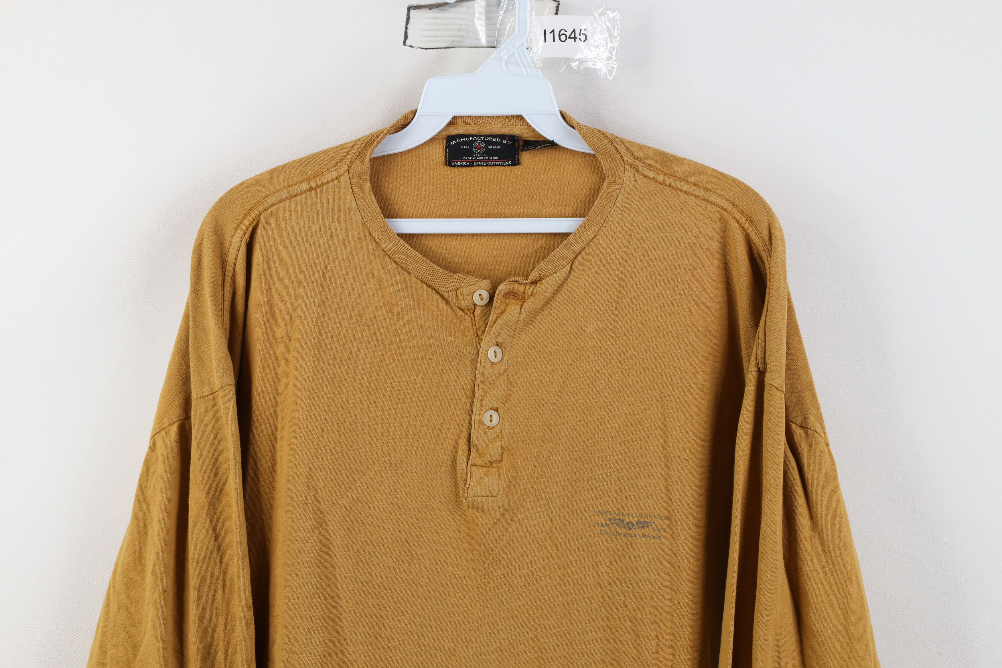 American Eagle Outfitters Vintage 90s Y2K American Eagle Long Sleeve Henley T-Shirt Size US L / EU 52-54 / 3 - 2 Thumbnail