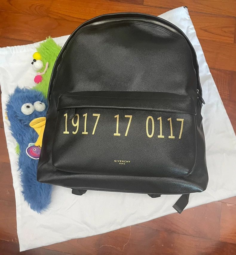 Givenchy Classic Black 1917烫金 Double Shoulder Bag