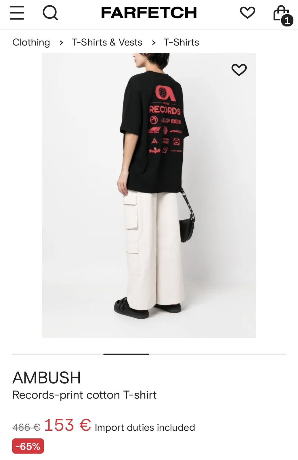 Ambush Design AMBUSH Records Thick Oversized T-shirt Size US S / EU 44-46 / 1 - 4 Thumbnail
