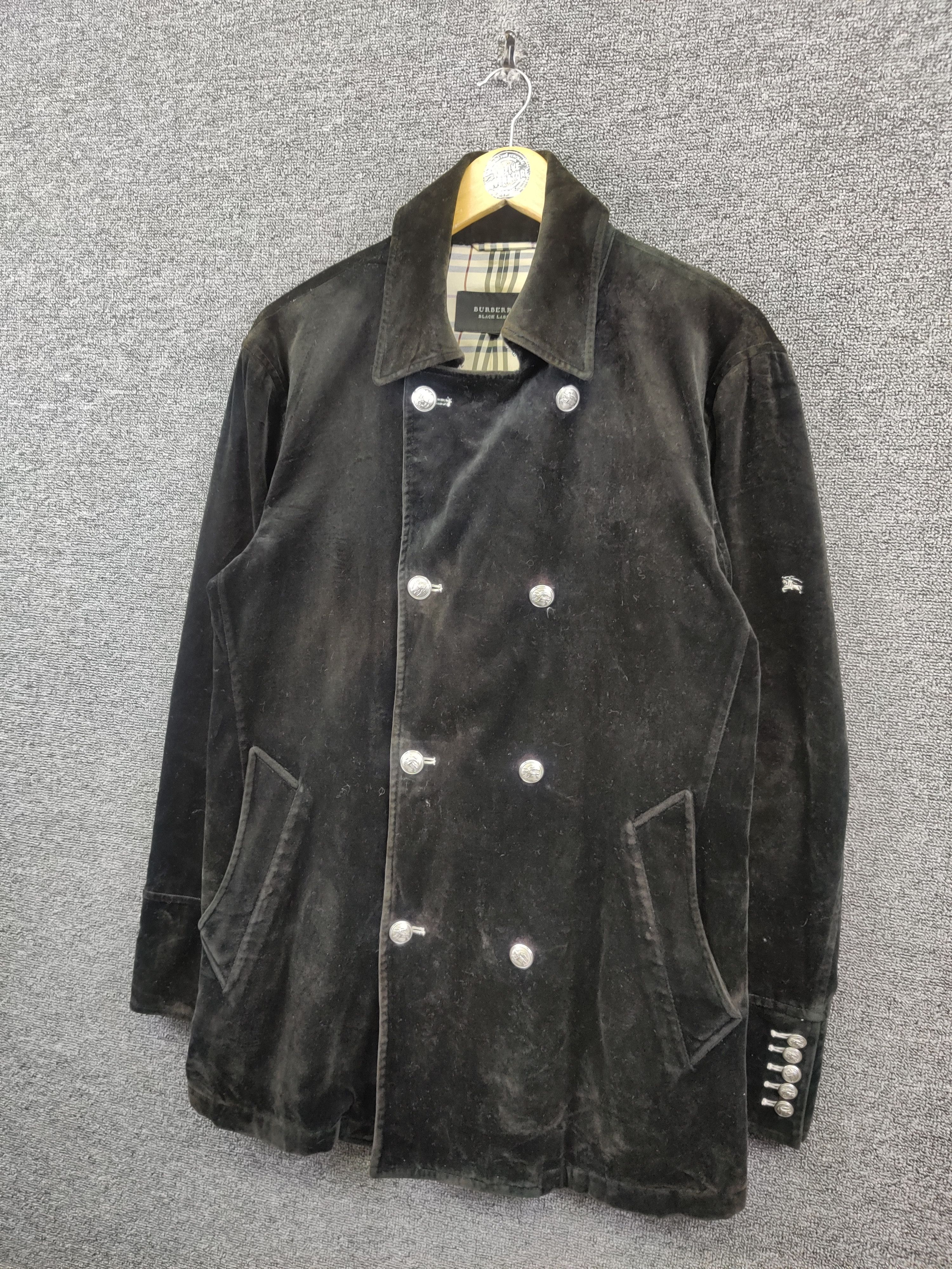Burberry Burberry Nova Check Black Label Velvet Double Breasted Coat Size US L / EU 52-54 / 3 - 2 Thumbnail