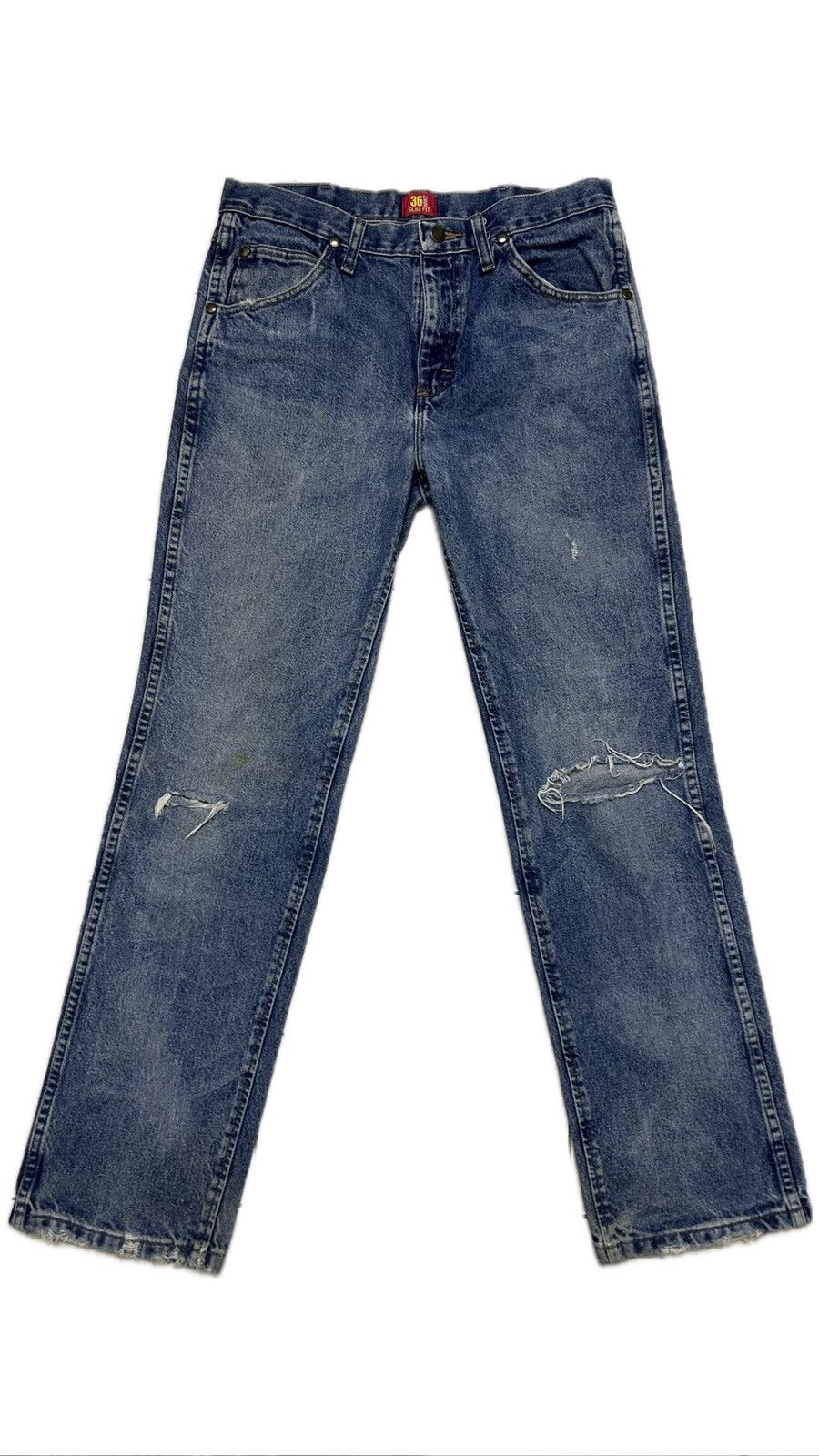 Wrangler Vintage Wrangler Blue Wash distressed Jeans Size US 36 / EU 52 - 1 Thumbnail