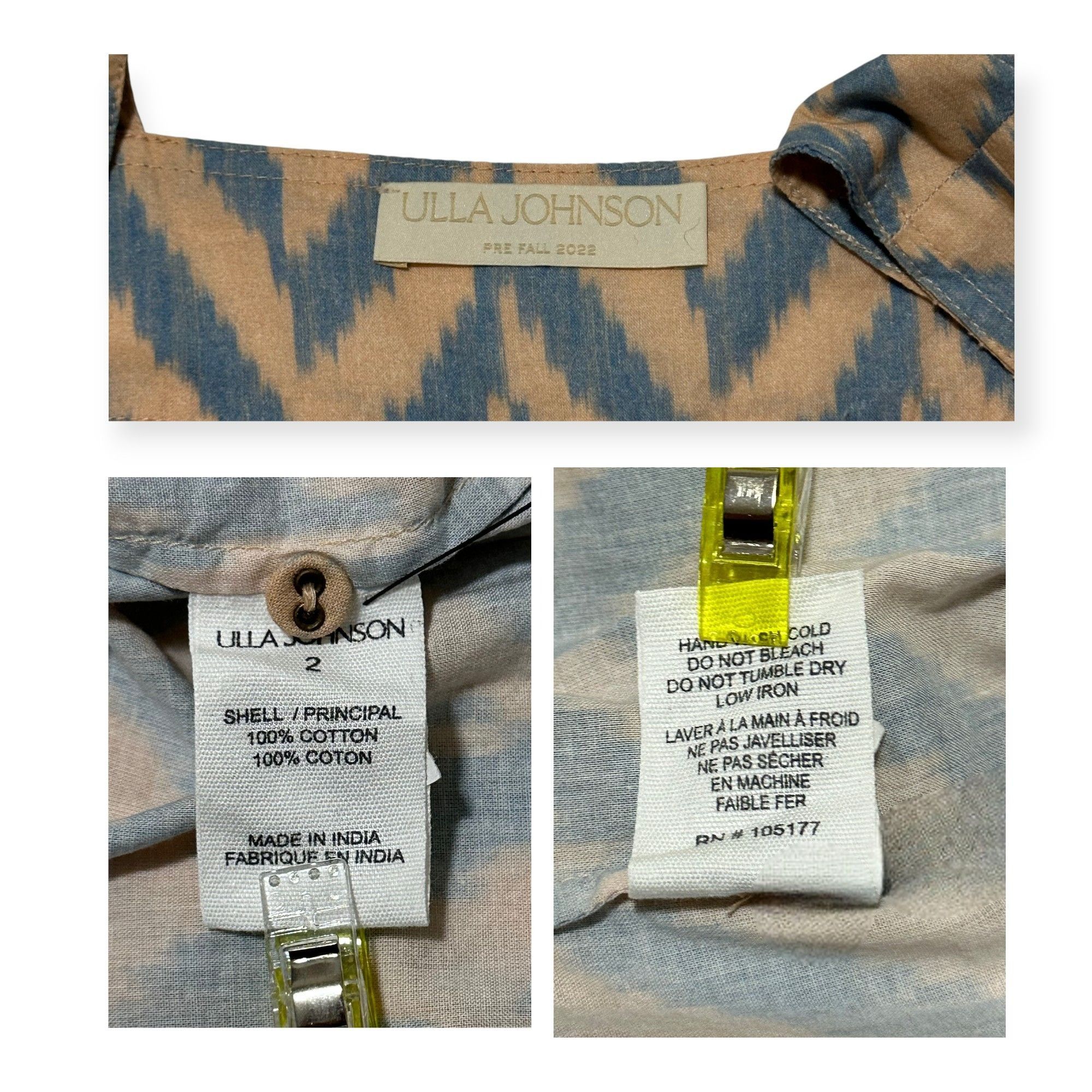 Ulla Johnson Ulla Johnson Georgina Chevron-Print Tiered Midi Dress Sz 2 Size XS / US 0-2 / IT 36-38 - 3 Thumbnail