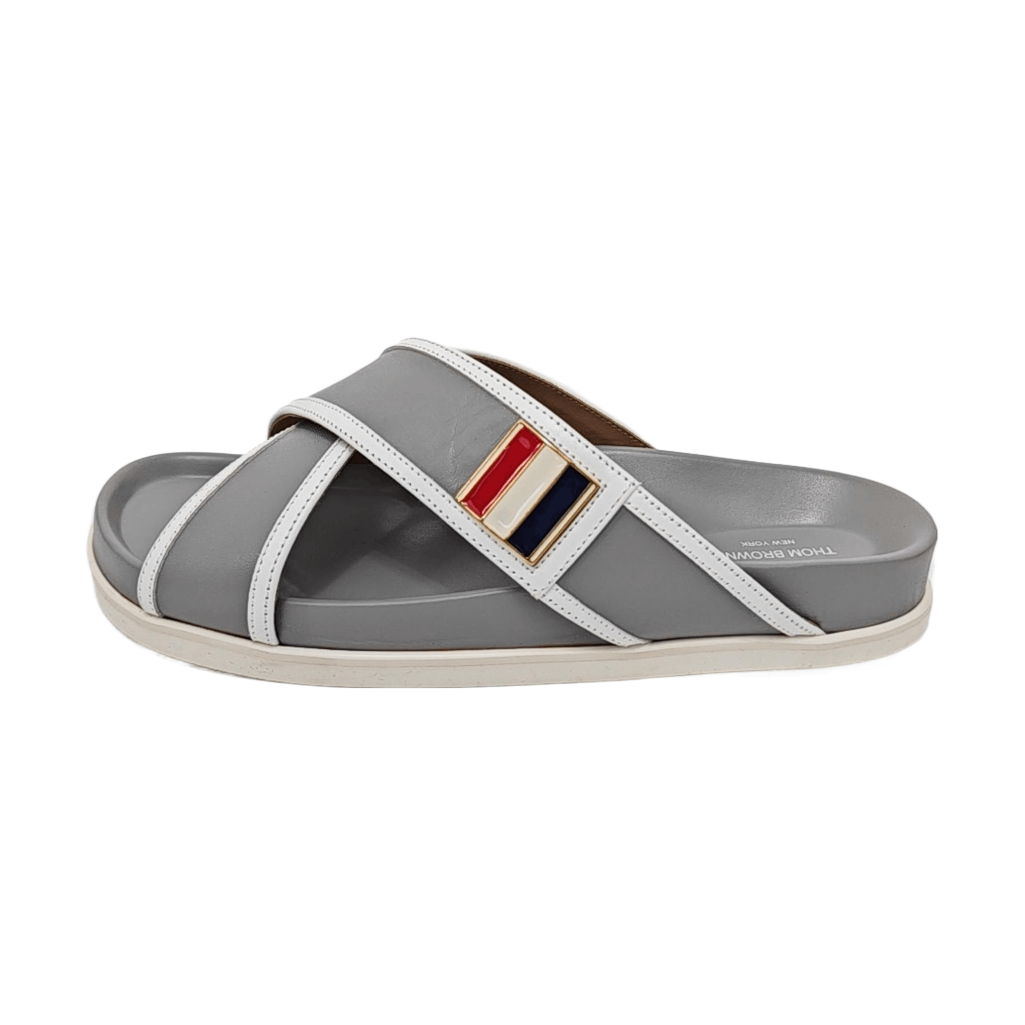 Thom Browne Thom Browne Tricolor Stripe Leather Slides 42 Size US 9 / EU 42 - 1 Thumbnail