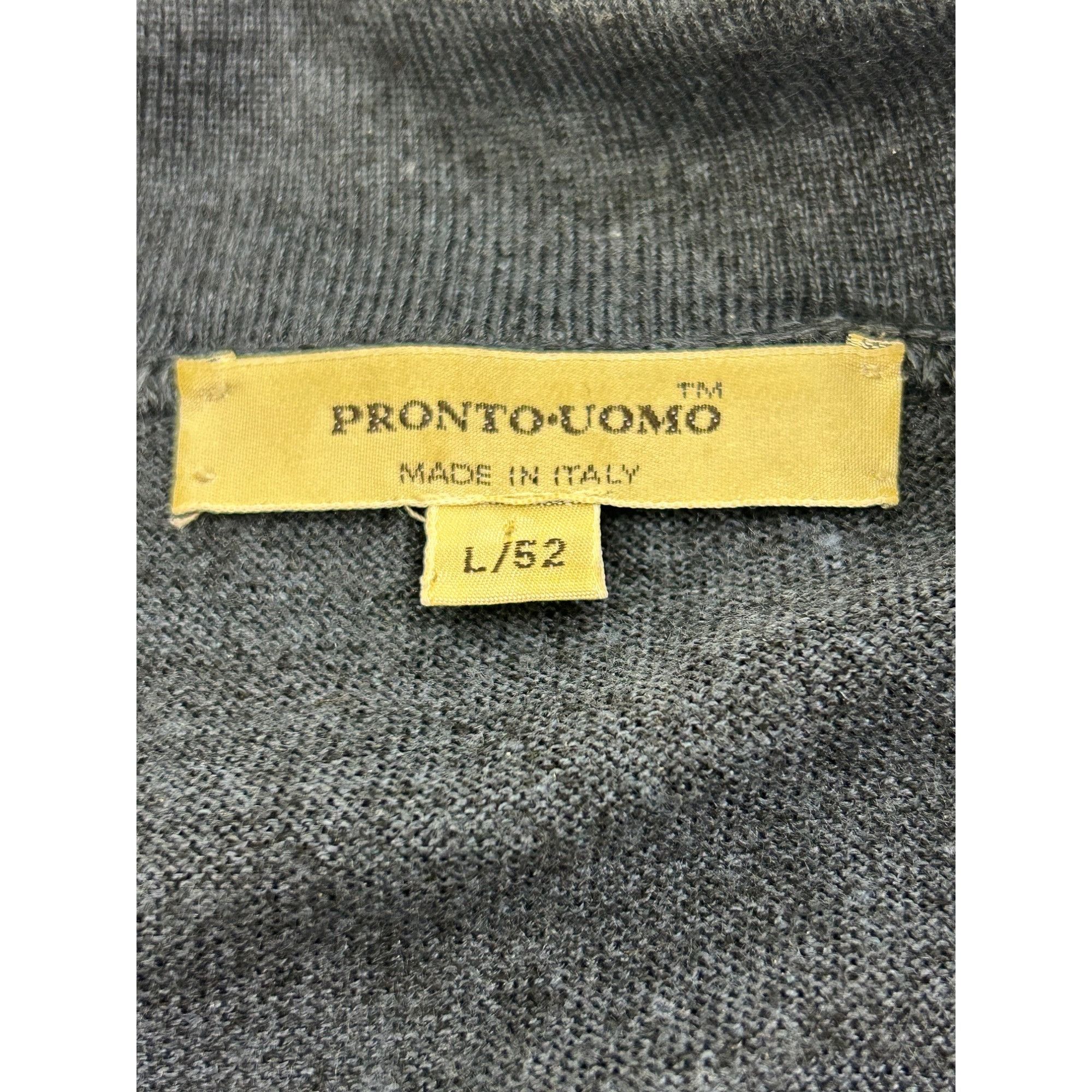 Pronto Uomo Pronto Uomo Men’s Blue Sweater L Vintage 1/4 Zip Long Sleeve Size US L / EU 52-54 / 3 - 5 Thumbnail