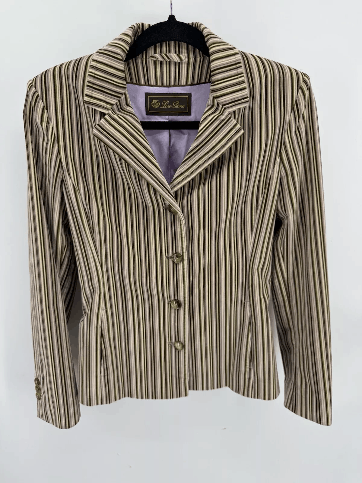 Loro Piana Loro Piana Striped Velour Blazer Size S US4 IT40 Size S / US 4 / IT 40 - 2 Thumbnail