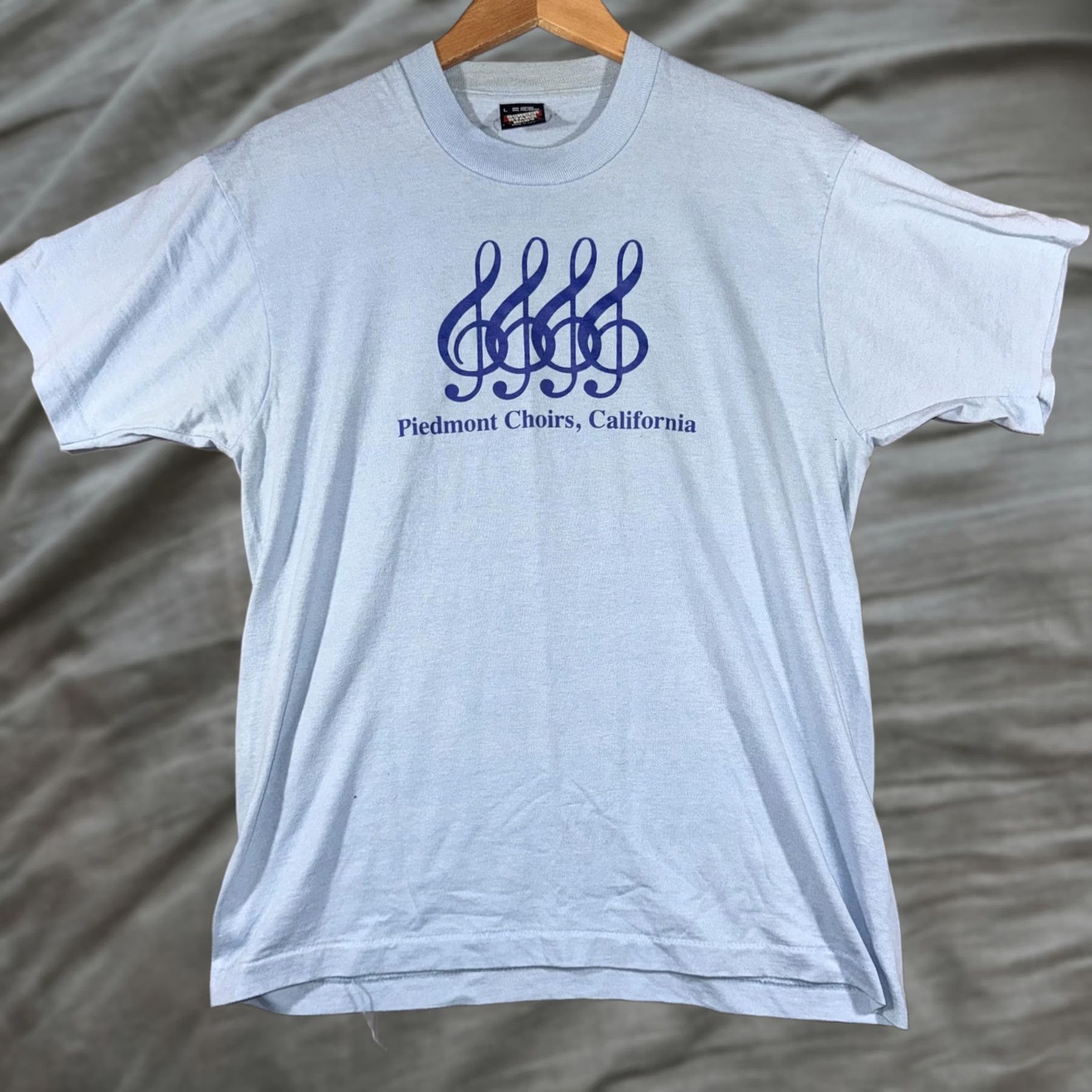 Vintage VINTAGE Piedmont Choirs Shirt Mens Large Blue Music Graphic California 90s Tee Size US L / EU 52-54 / 3 - 1 Thumbnail