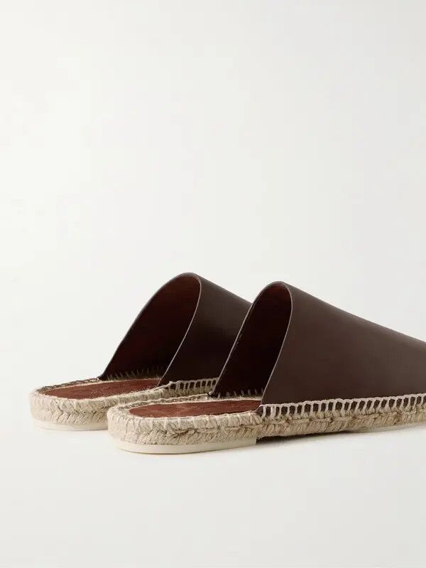 Loro Piana o1srvl11e0225 Seaside Walk Leather Backless Espadrilles Size US 7 / EU 40 - 5 Thumbnail