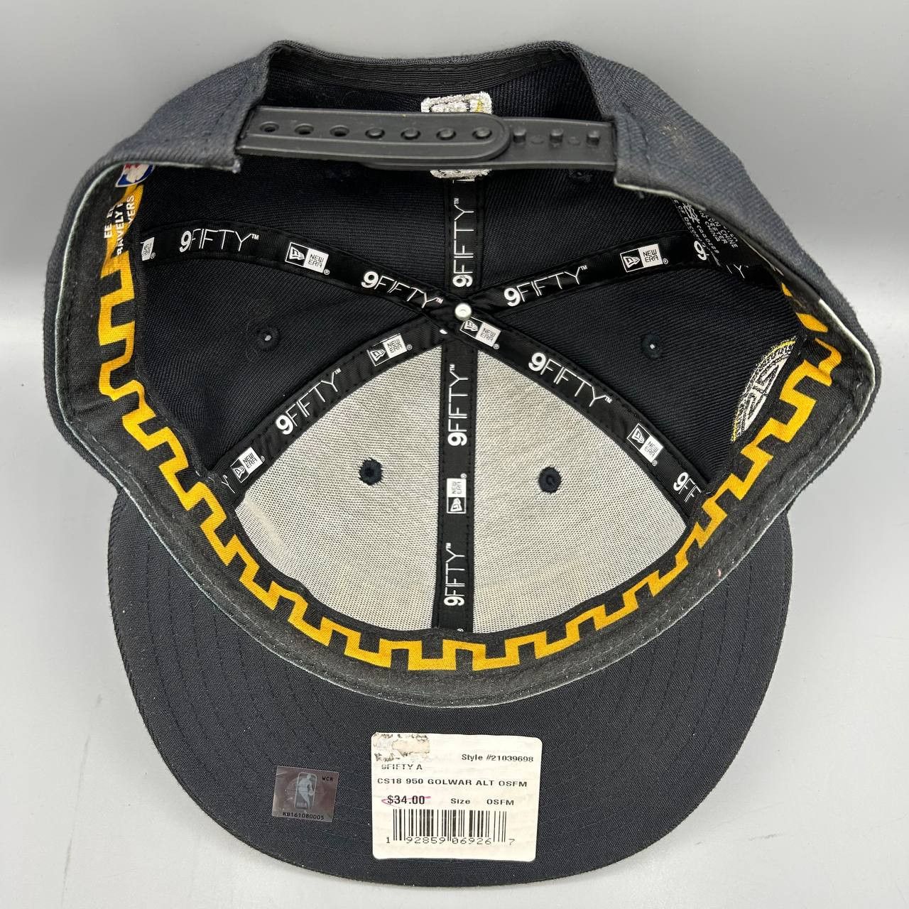New Era GSW Golden State Warriors Hat Men NBA 9Fifty Snap Back Cap Size ONE SIZE - 2 Thumbnail