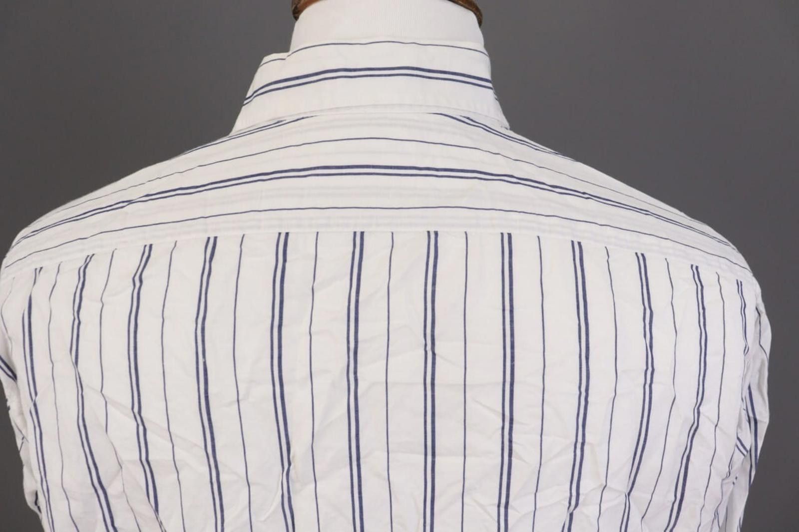 Designer Gutteridge White Striped Button Down Shirt Size 45 / 18 Size US M / EU 48-50 / 2 - 9 Thumbnail