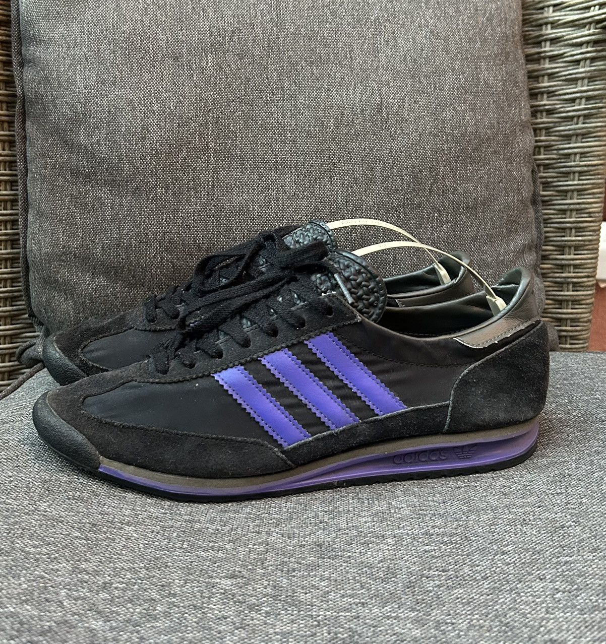 Adidas SL 72 Black/Purple Suede Nylon Low-Top Trainers