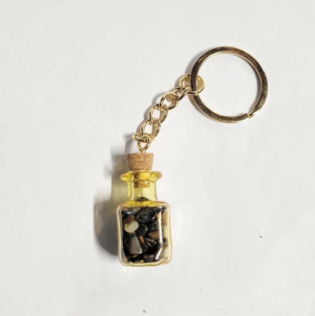 Handmade Hand crafted Tigers eye mini bottle pendant keychain Size ONE SIZE - 2 Thumbnail