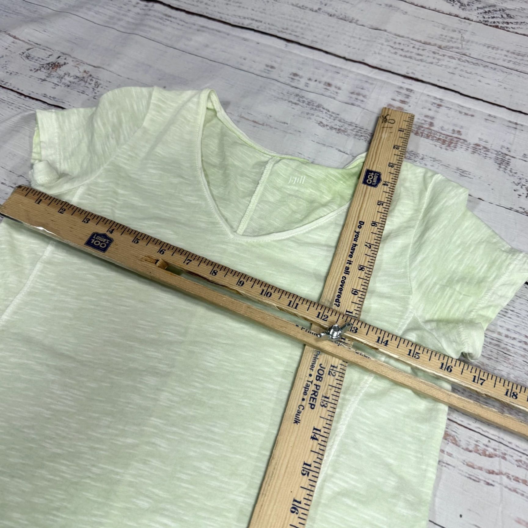 J. Jill J.Jill Sun Bleached Slub Tee Green Short Sleeve Stretch 100% Cotton Women's XS T-Shirt Shirt Womens XS Green Stretchy Size 26" / US 2 / IT 38 - 2 Thumbnail