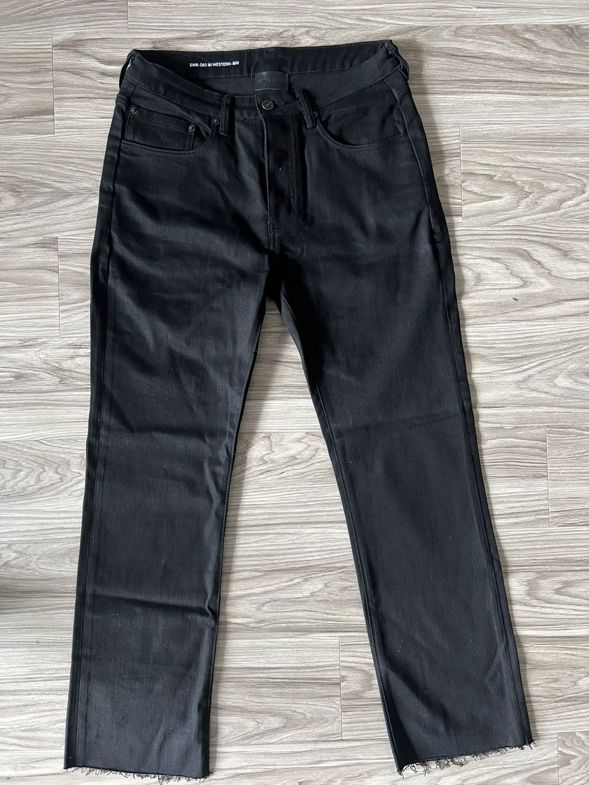 image of Six Week Residency Western Denim W/raw Hem in Black, Men's (Size 36)