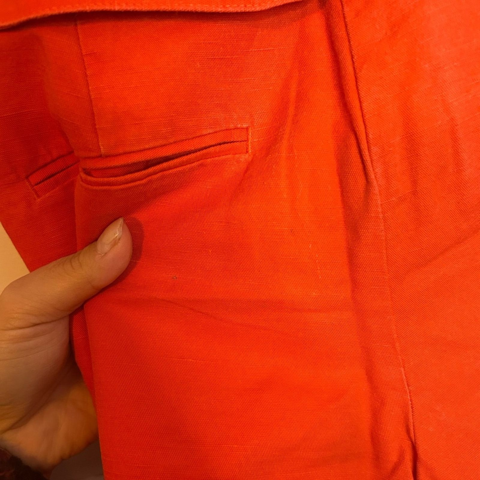 Loft Loft Orange Linen Belted Chino Shorts Size 27" / US 4 / IT 40 - 5 Thumbnail