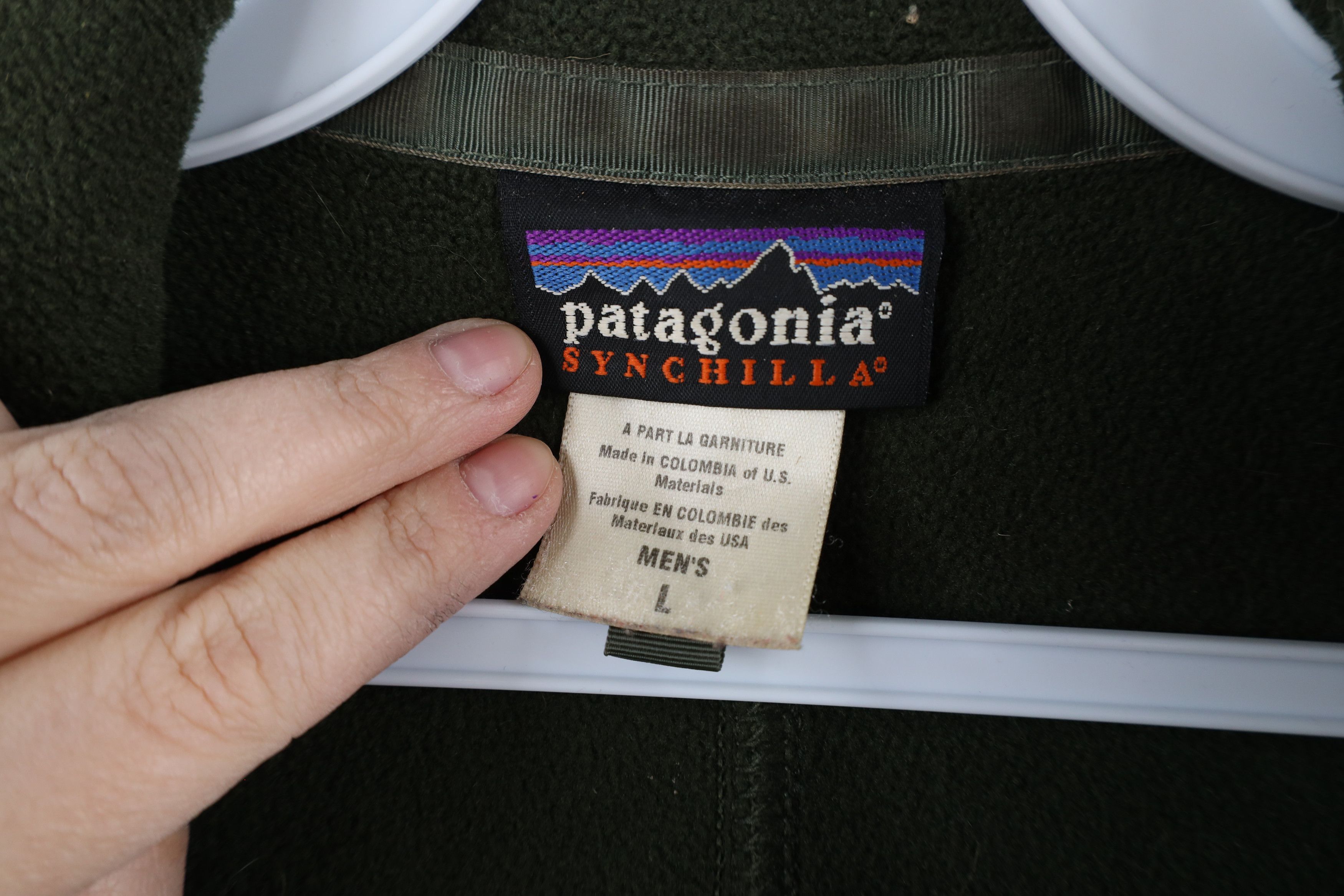 Patagonia Vintage Patagonia Synchilla Spell Out Fleece Jacket Green Size US L / EU 52-54 / 3 - 11 Thumbnail