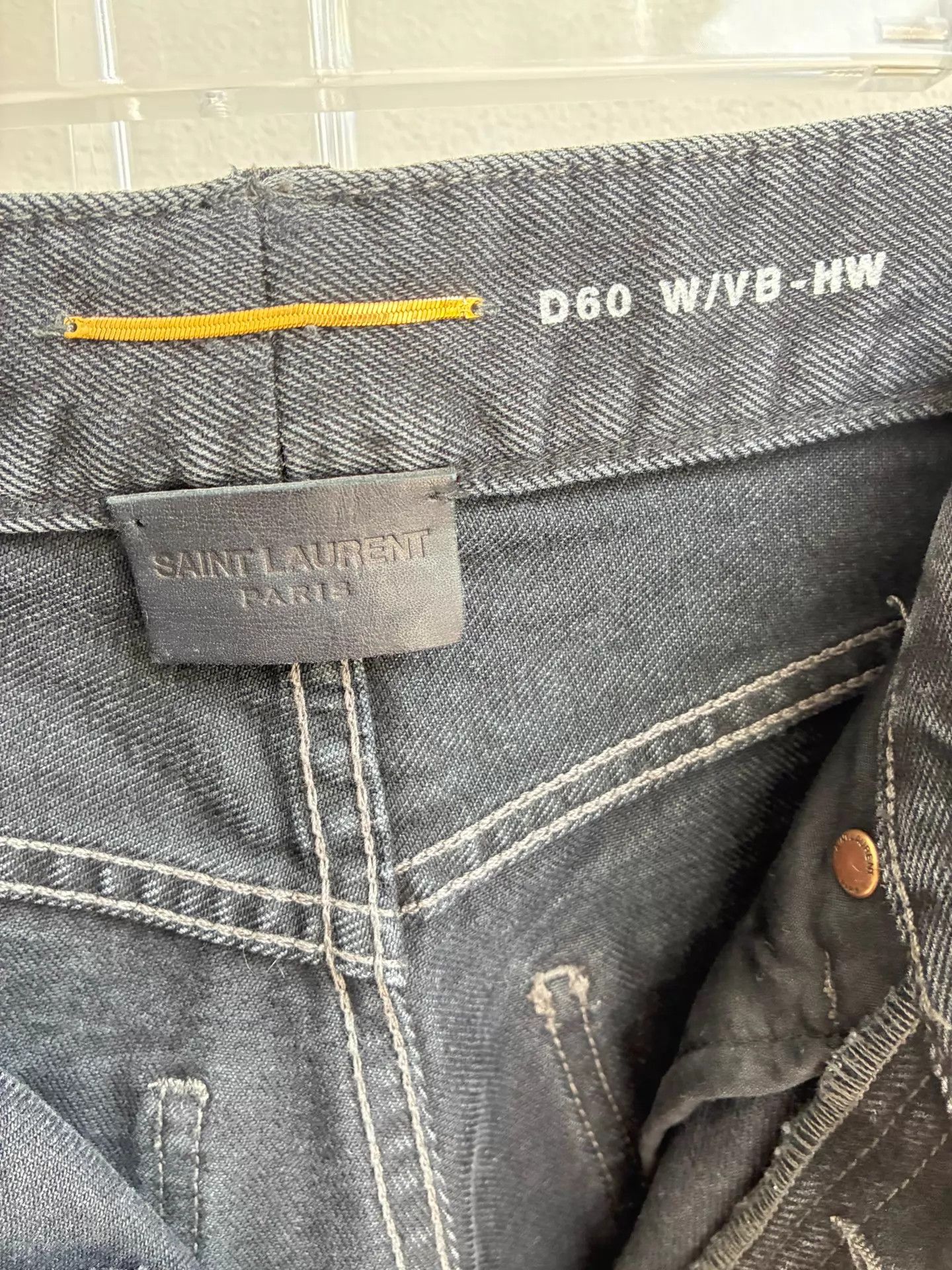 Saint Laurent Paris SL Black Straight Jeans 26 Size 26" / US 2 / IT 38 - 4 Thumbnail