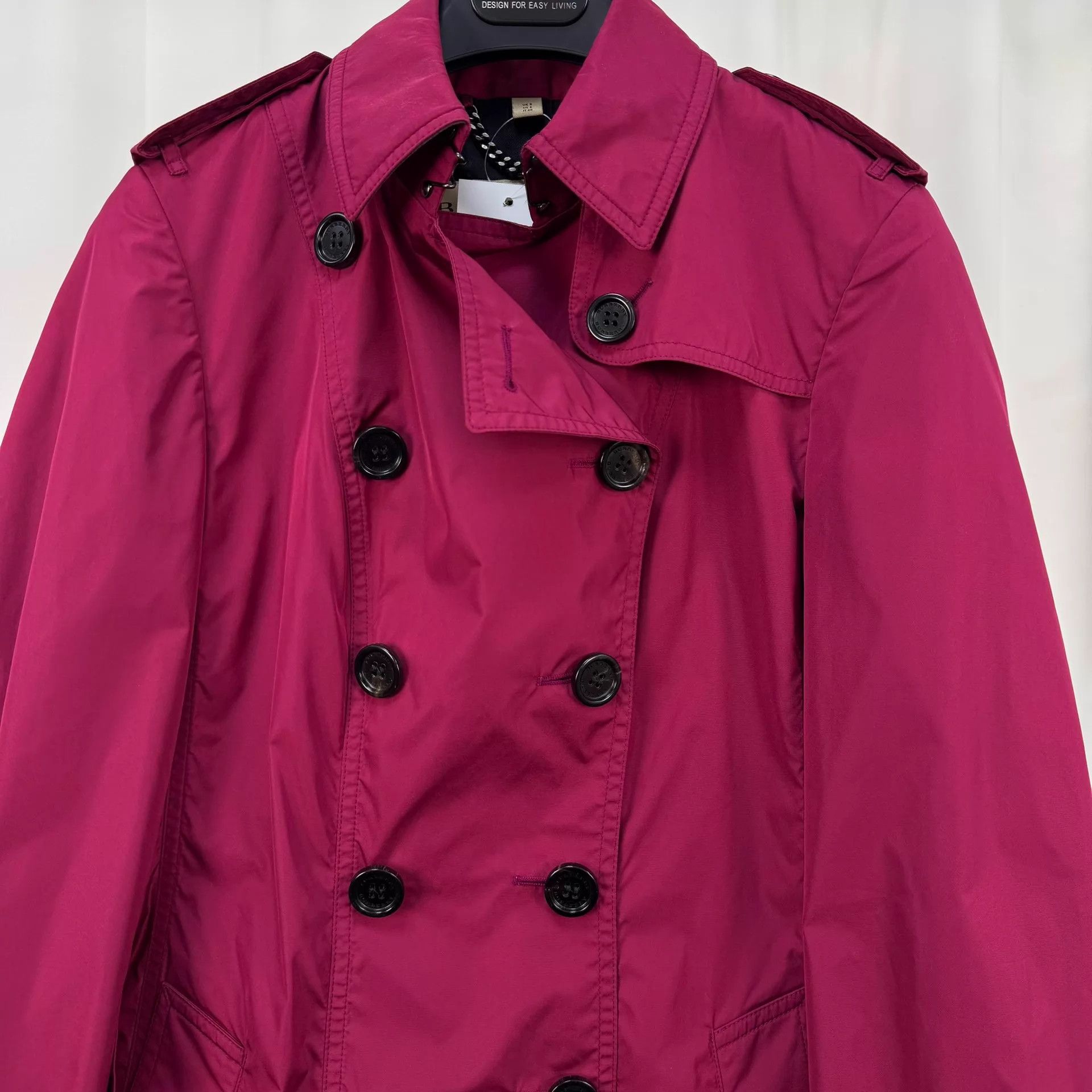 Burberry Burberry Magenta Double-Breasted Trench Coat UK8 Size S / US 4 / IT 40 - 3 Thumbnail