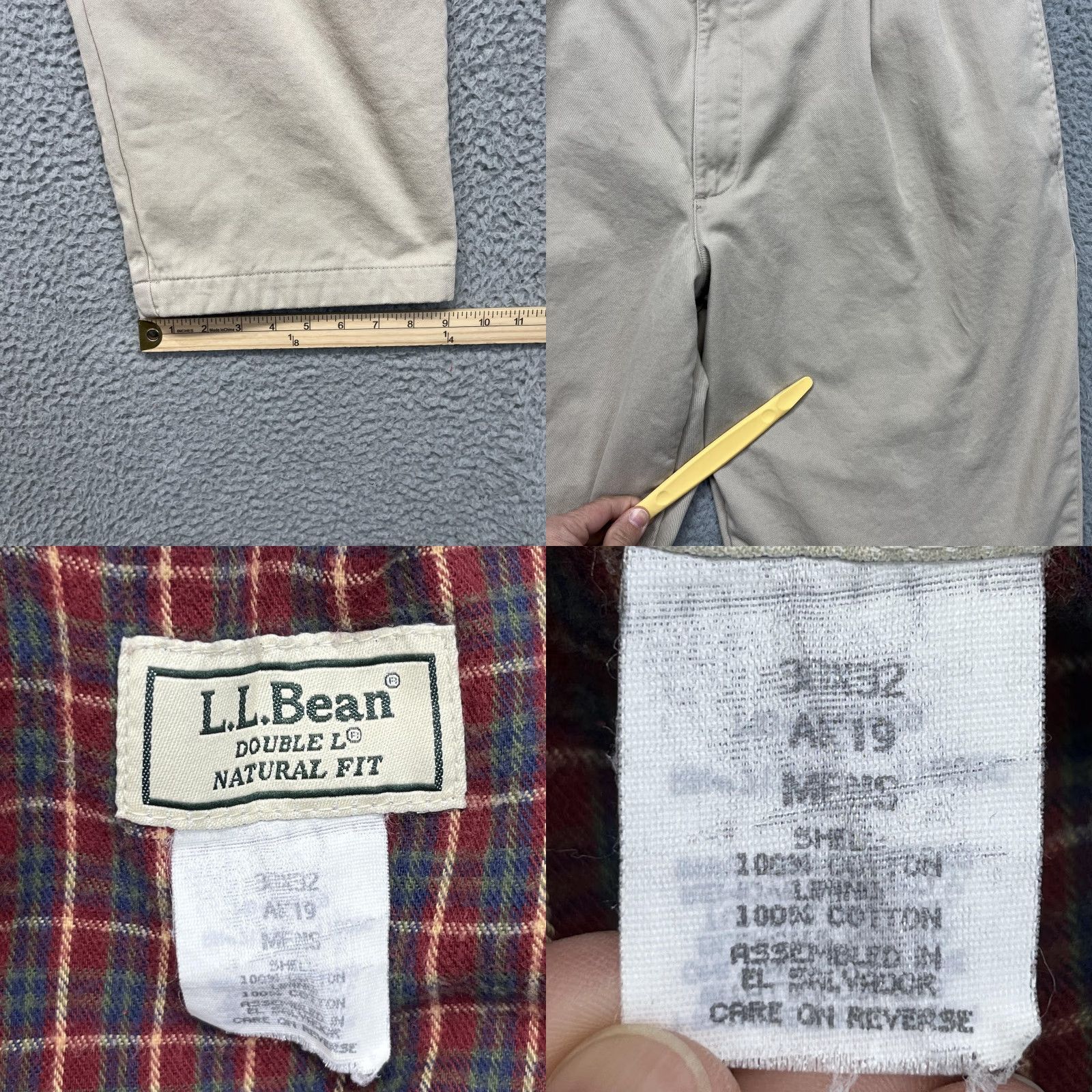 Vintage VINTAGE L.L. Bean Pants Mens 38x30 Khaki Flannel Lined Chino Pleated Beige Classic Sl... Size US 38 / EU 54 - 10 Thumbnail