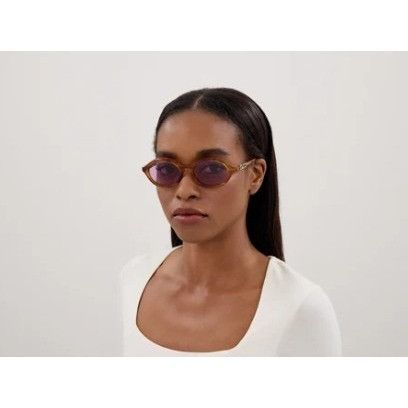Gucci Gucci GG2153S 005 Women Sunglasses Pink Havana Oval Frame Size ONE SIZE - 2 Thumbnail