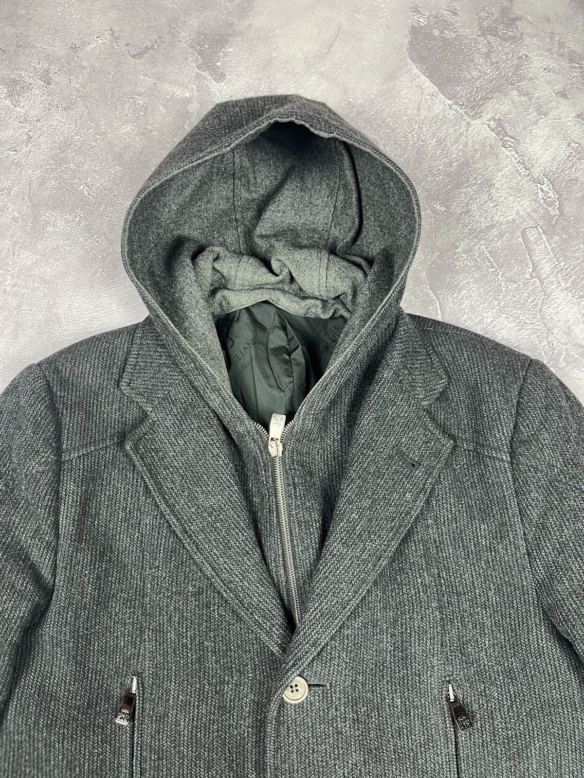 Corneliani Corneliani ID Hooded Blazer Jacket IT 48 6 R Wool/Casmere Size US M / EU 48-50 / 2 - 6 Thumbnail