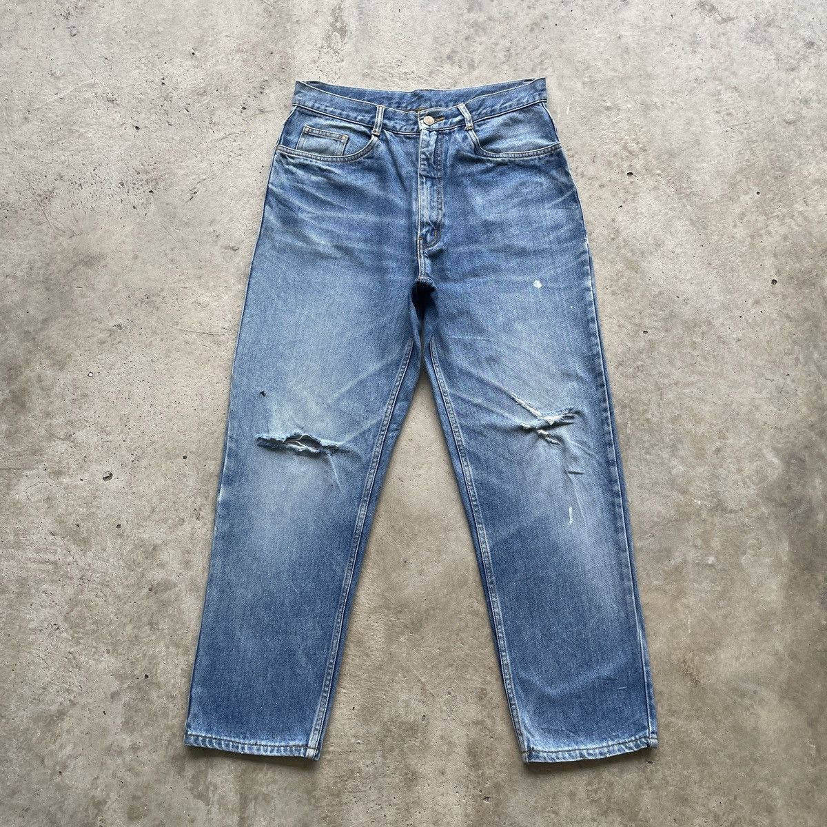 Japanese Brand W31💥 Vintage Japanese Jeans Faded Denim Distressed Pants Size US 31 - 1 Thumbnail