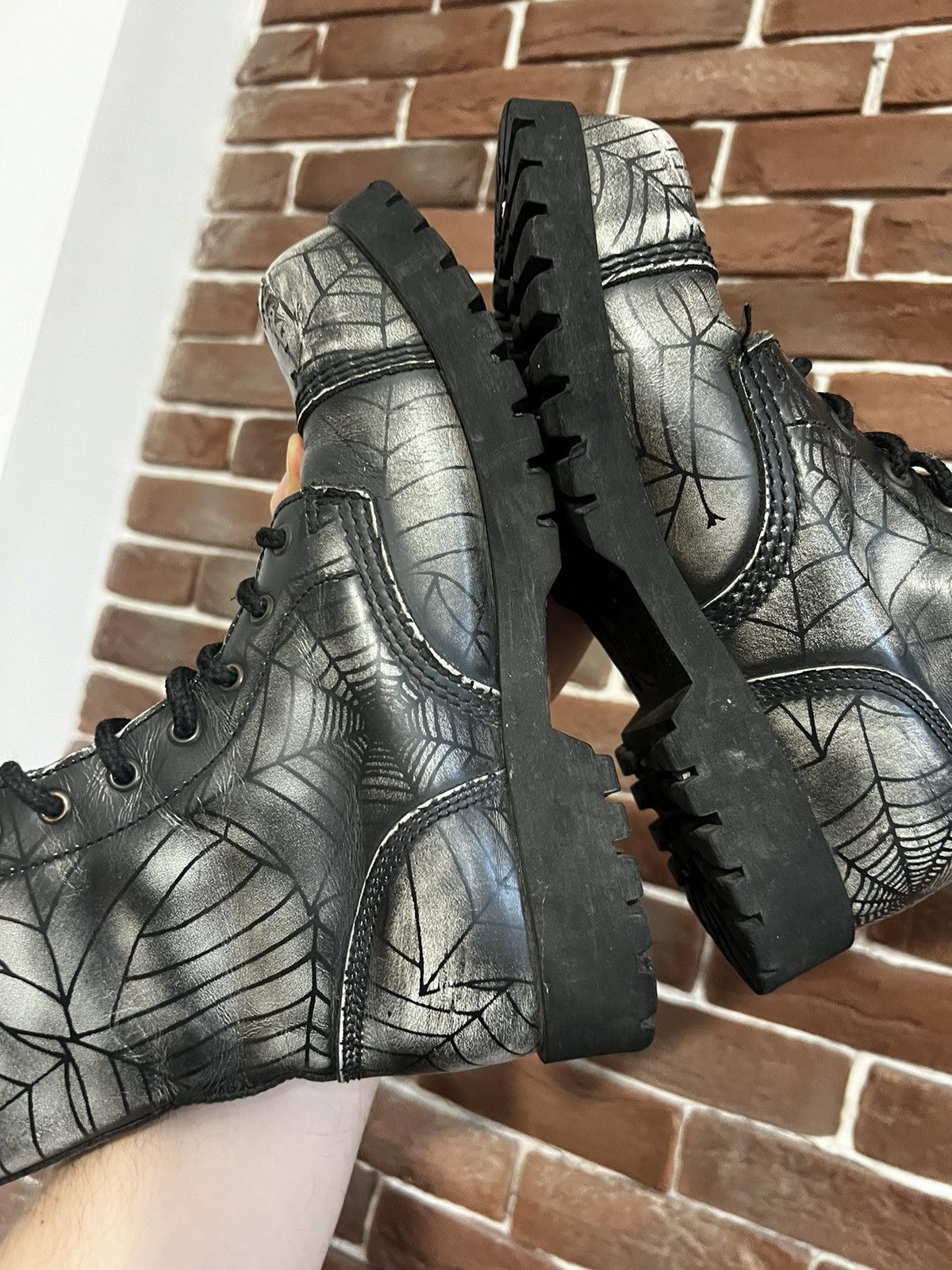 Seditionaries Rare Avant Garde High Top Platform Spider Web Boots Y2K Goth Size US 7 / IT 37 - 11 Thumbnail