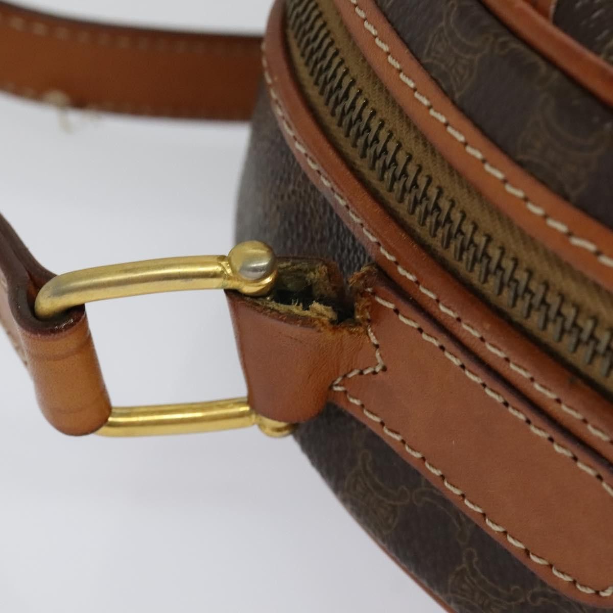 Celine CELINE Macadam Canvas Shoulder Bag Pvc Leather Brown Gold Size ONE SIZE - 9 Thumbnail