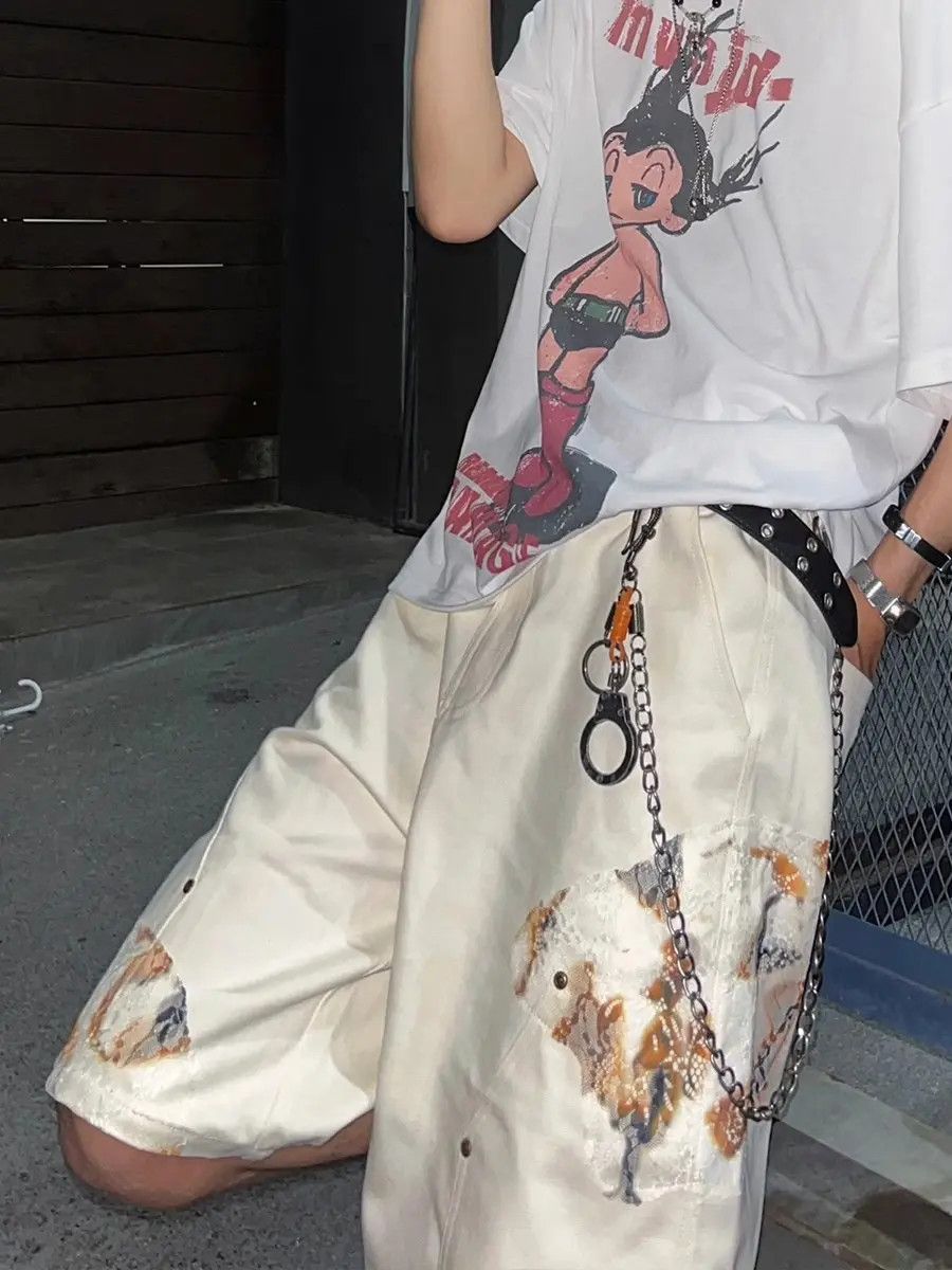 Japanese Brand × Jean Casual loose patchwork denim shorts Size US 32 / EU 48 - 2 Thumbnail