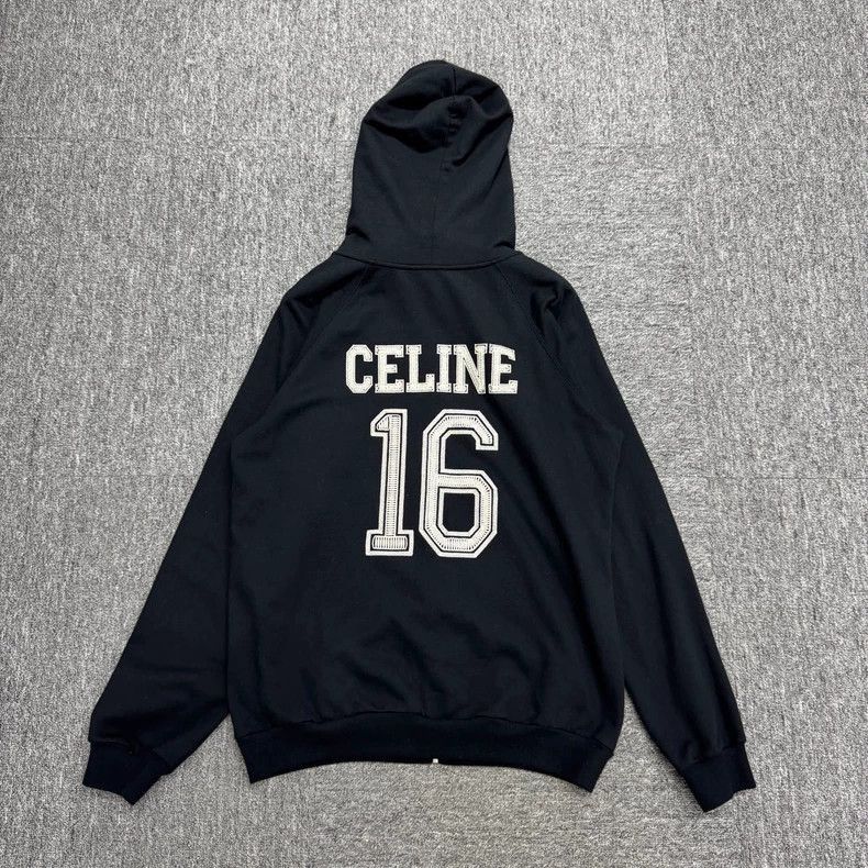 Celine Celine back letter embroidered hoodie Size US M / EU 48-50 / 2 - 3 Thumbnail