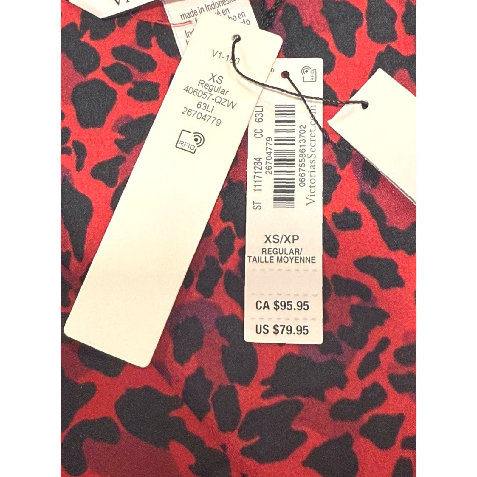 Victoria's Secret Victoria's Secret Womens Sleep Pajama Top L/S Leopard Print Red XS Size XS / US 0-2 / IT 36-38 - 5 Thumbnail
