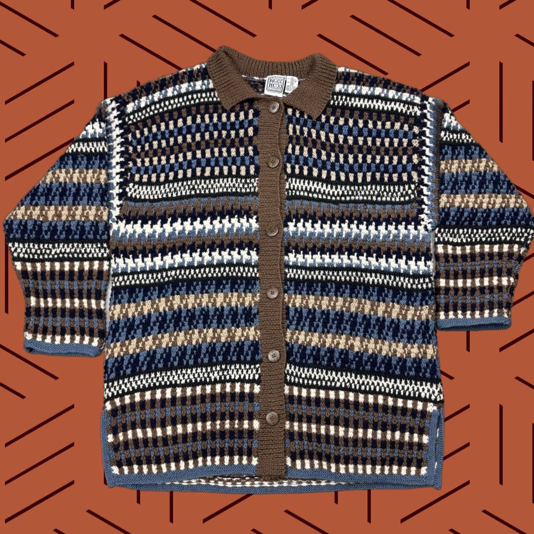 Vintage VINTAGE 90s Russ Sport Chunky Knit Button Front Cardigan Wool Blend Women’s 2XL Cottage Core Fall Spring Winter Size XXL / US 16-18 / IT 52-54 - 1 Thumbnail
