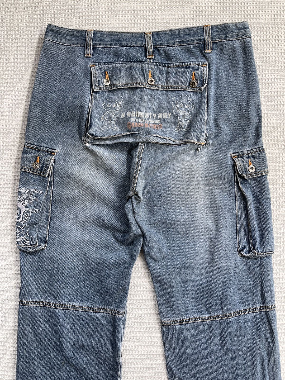Southpole Last Drop🔥Rare🔥GRASS HITHER Cargo Multipocket Jeans Size US 37 - 9 Thumbnail