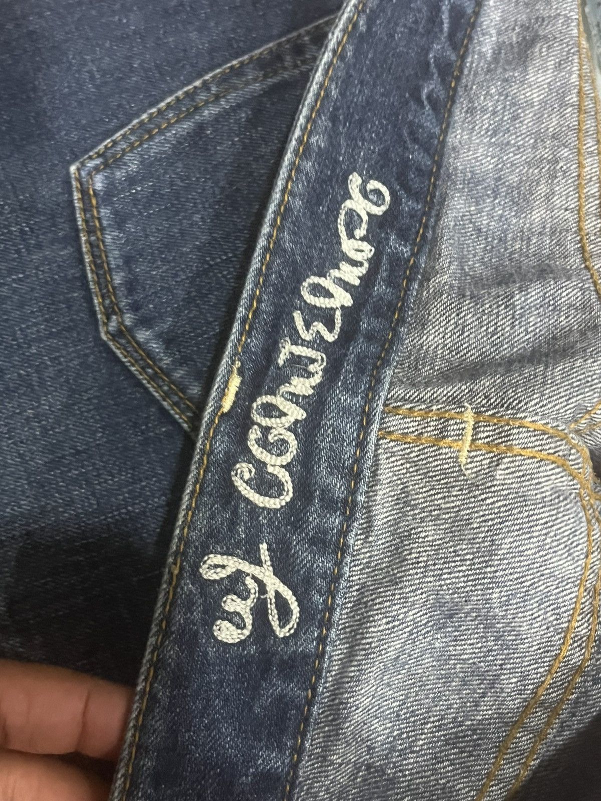 Japanese Brand Japanese Brand Blue Washed Distressed Patches Straight Jeans Size US 32 / EU 48 - 15 Thumbnail