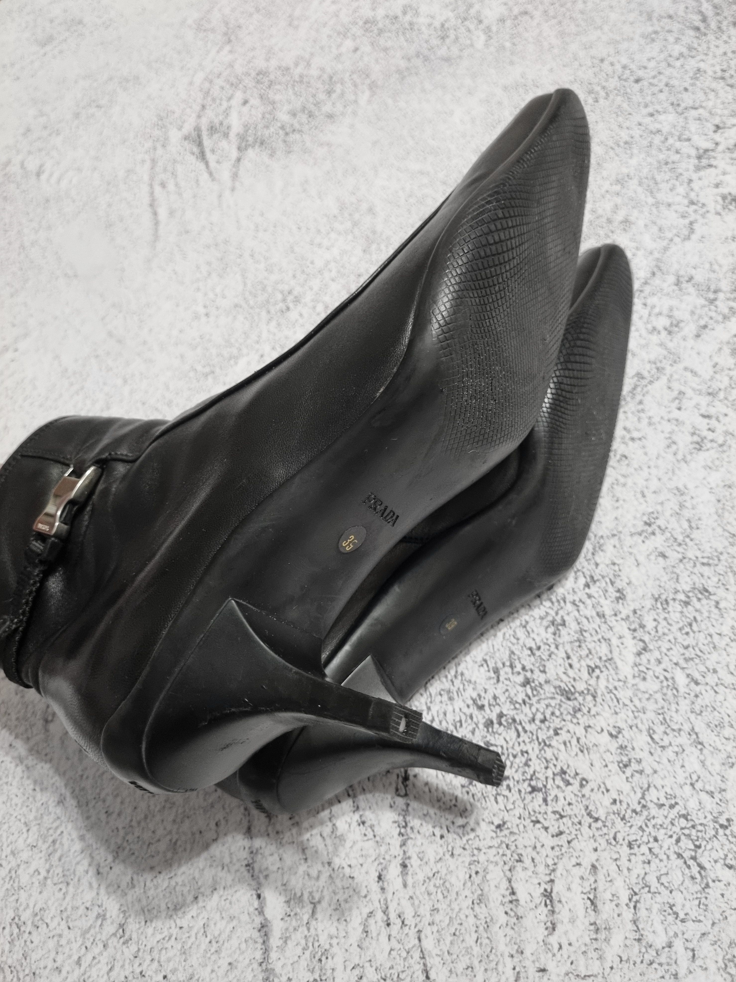 Prada Vintage Prada Leather Black Ankle Boots Size US 9 / IT 39 - 11 Thumbnail