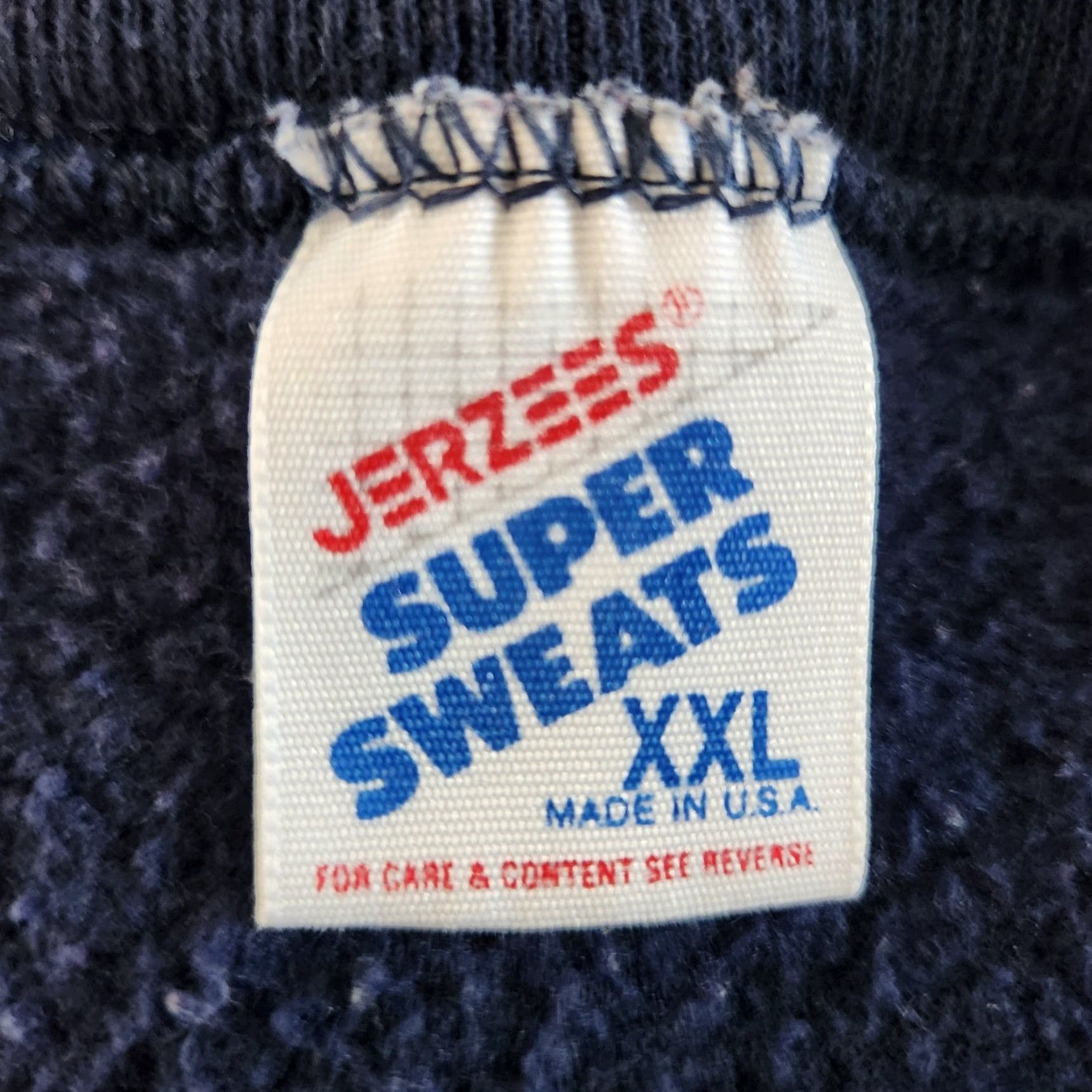 Jerzees VINTAGE Jerzees Sweatshirt Mens 2XL Navy Crewneck Pullover Made In USA Sweatshirt Regular Long Sleeve Crew Neck Cotton Sweatshirt All Seasons 90s Mens Size US XXL / EU 58 / 5 - 8 Thumbnail