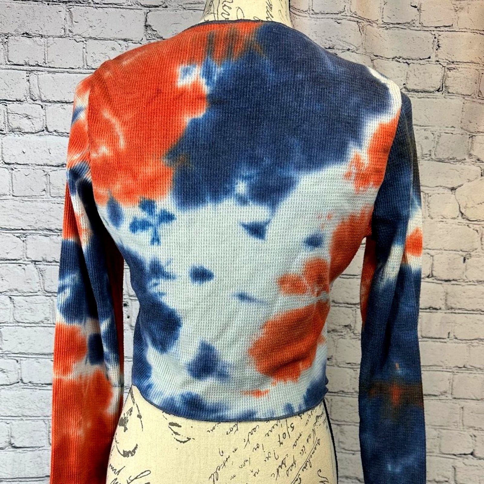 Other All in Favor Tie Dye Waffle Knit Crop Top Multi Color XL Size XL / US 12-14 / IT 48-50 - 8 Thumbnail