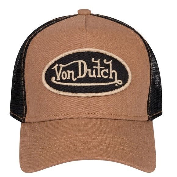 Designer × Von Dutch NWT VON DUTCH TAUPE, OFF-WHITE & BLACK TRUCKER HAT Size ONE SIZE - 1 Thumbnail