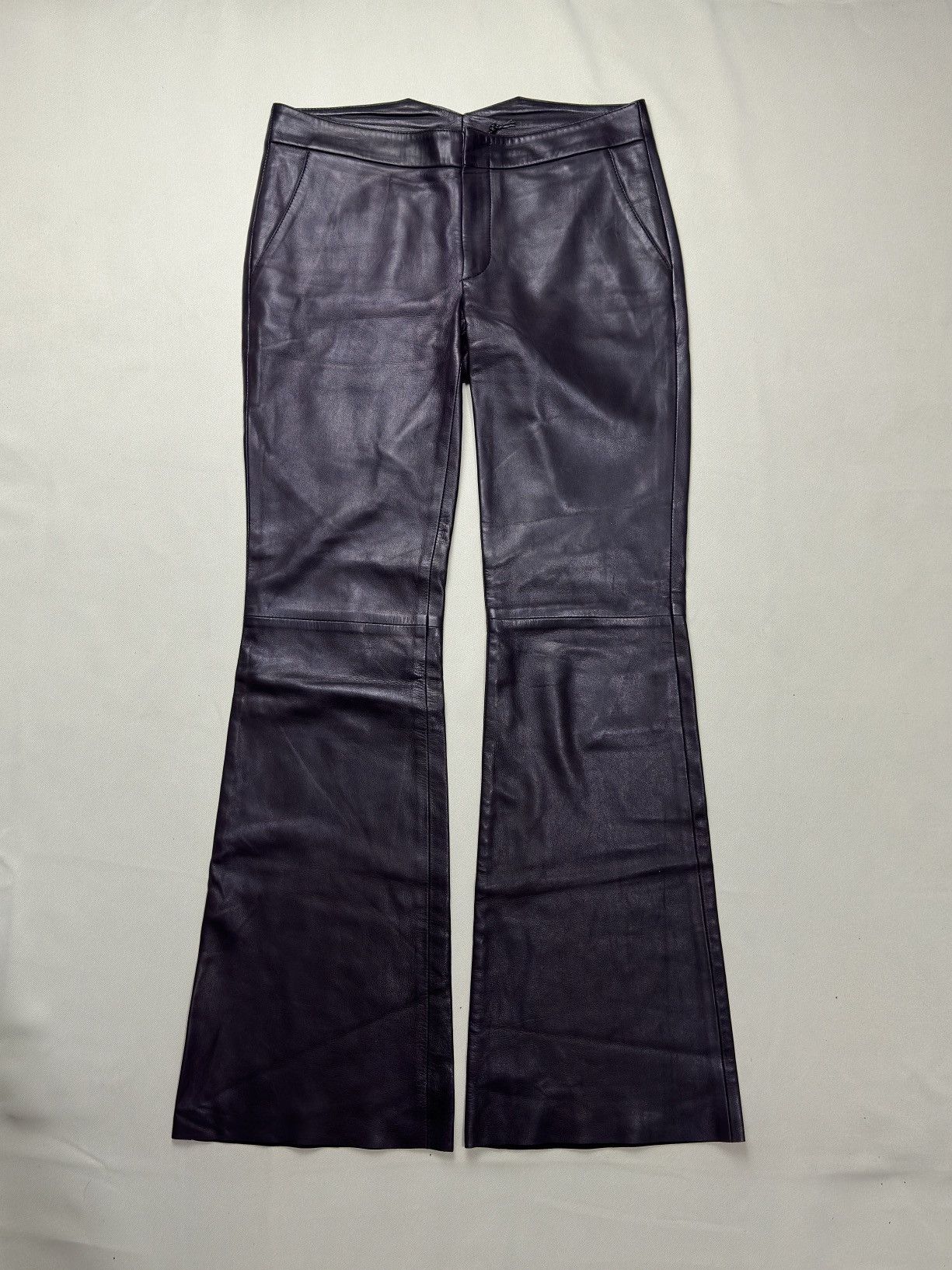 Gucci Gucci Fall 1996 by Tom Ford Leather Flared Pants Size 27" / US 4 / IT 40 - 2 Thumbnail