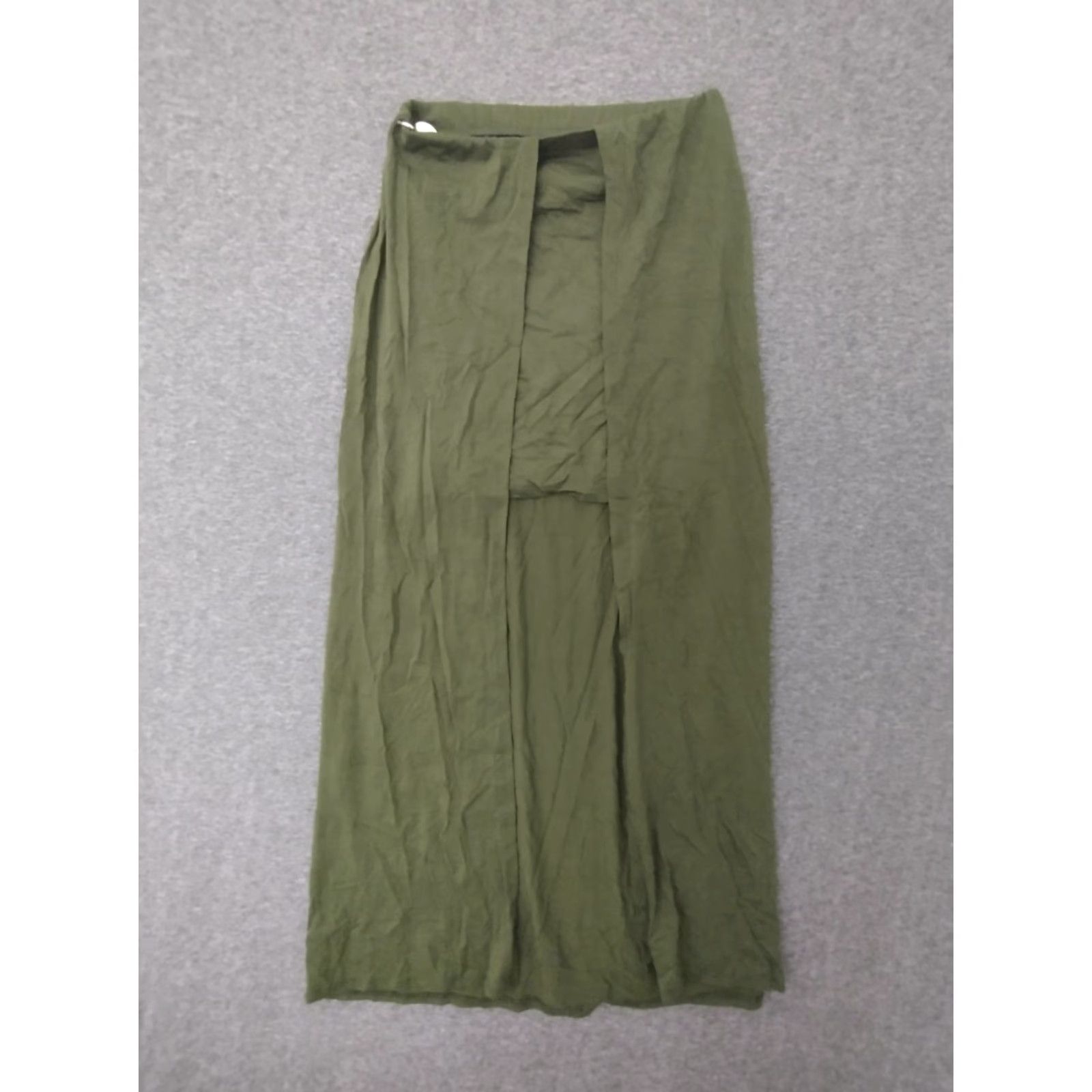 Vintage Codigo Skirt Army Green Maxi Wrap Around S Women Size 28" / US 6 / IT 42 - 2 Thumbnail