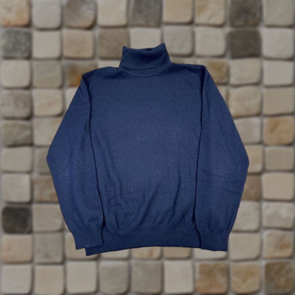 Vintage VINTAGE Drakes Sweater Mens Medium Blue Cashmere Knit Turtleneck Pullover Winter Fall Solid Size US M / EU 48-50 / 2 - 1 Thumbnail