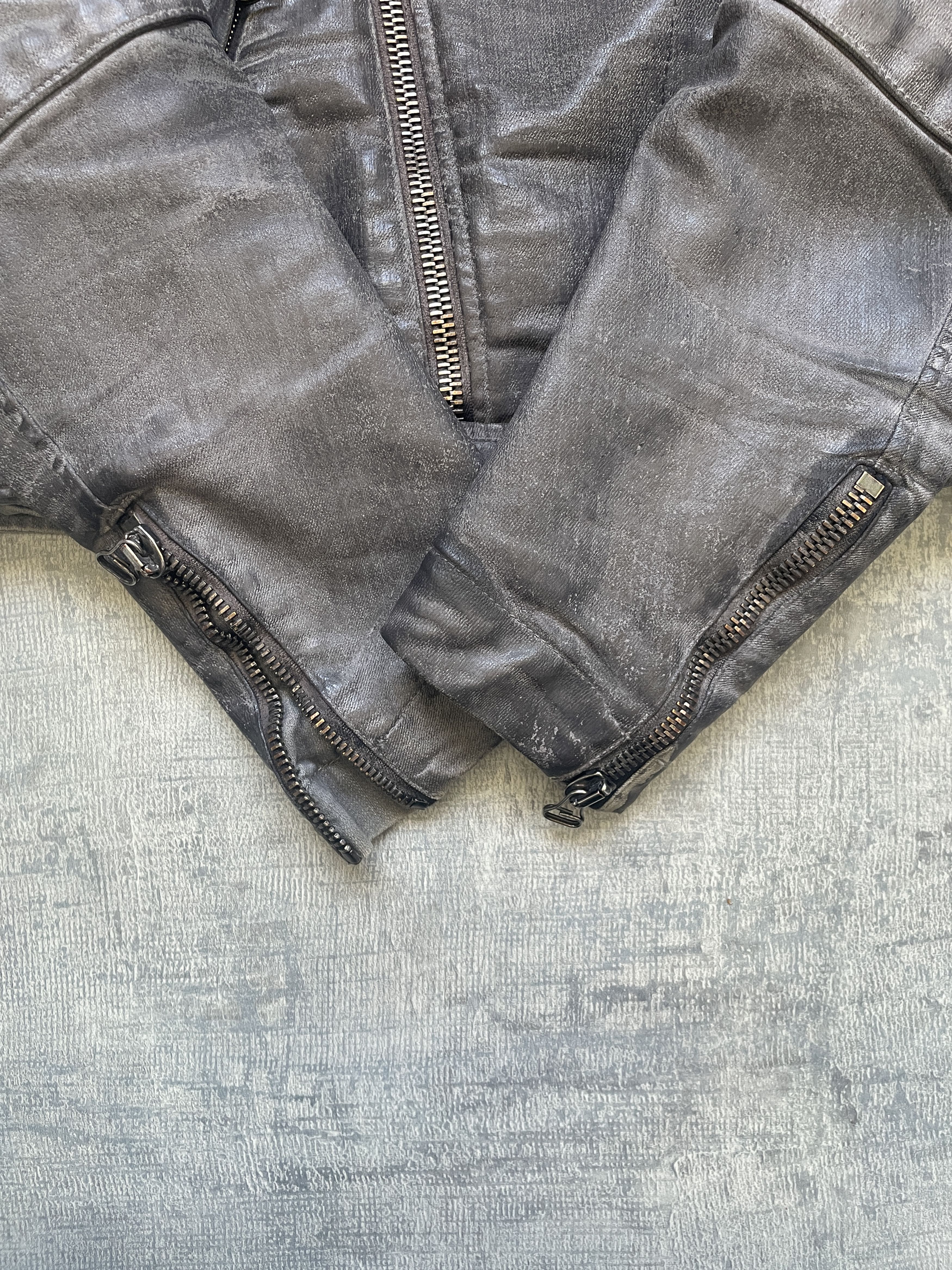 Balmain Balmain AW12 Trompe-L'Oeil Waxed Biker Jacket Size US M / EU 48-50 / 2 - 9 Thumbnail
