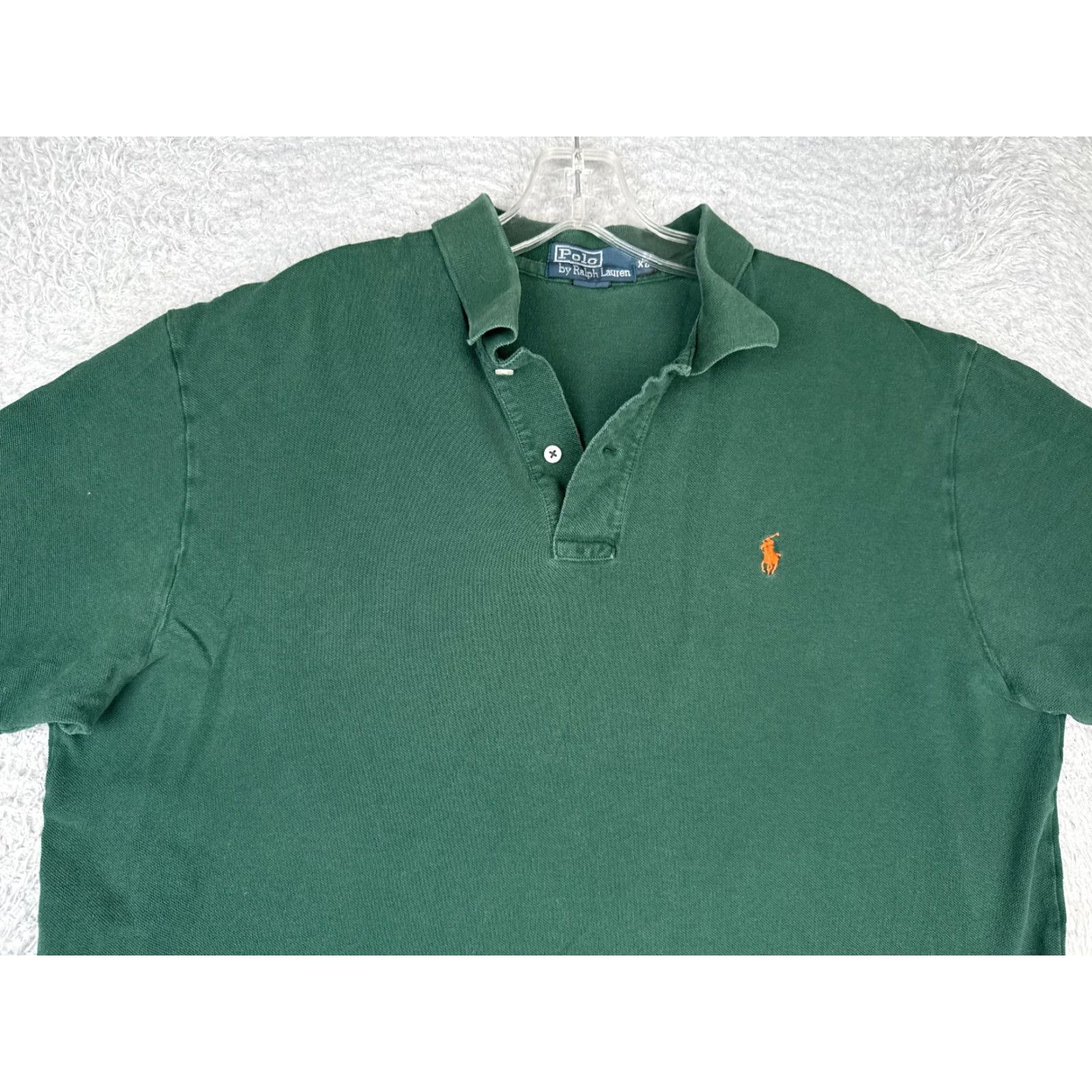 Ralph Lauren VINTAGE Ralph Lauren Polo Shirt Adult XL Green 100% Cotton, Short Sleeve, Button, Logo, Embroidered - Men's Polo Shirt, 44 Chest, Slim Fit Size US XL / EU 56 / 4 - 4 Thumbnail
