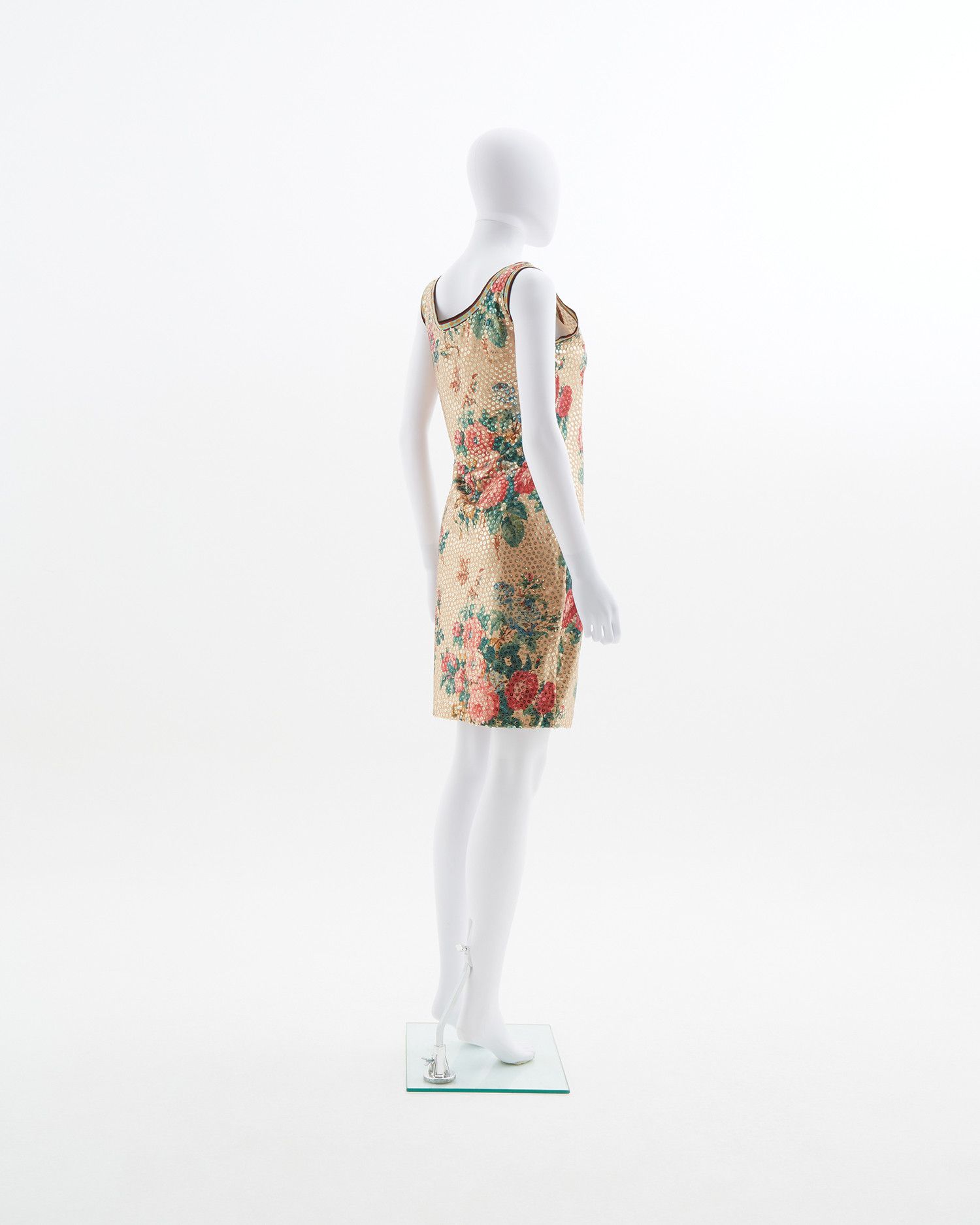 Jean Paul Gaultier S/S 1991 Metallic gold sequin crop-top and dress set Size M / US 6-8 / IT 42-44 - 6 Thumbnail