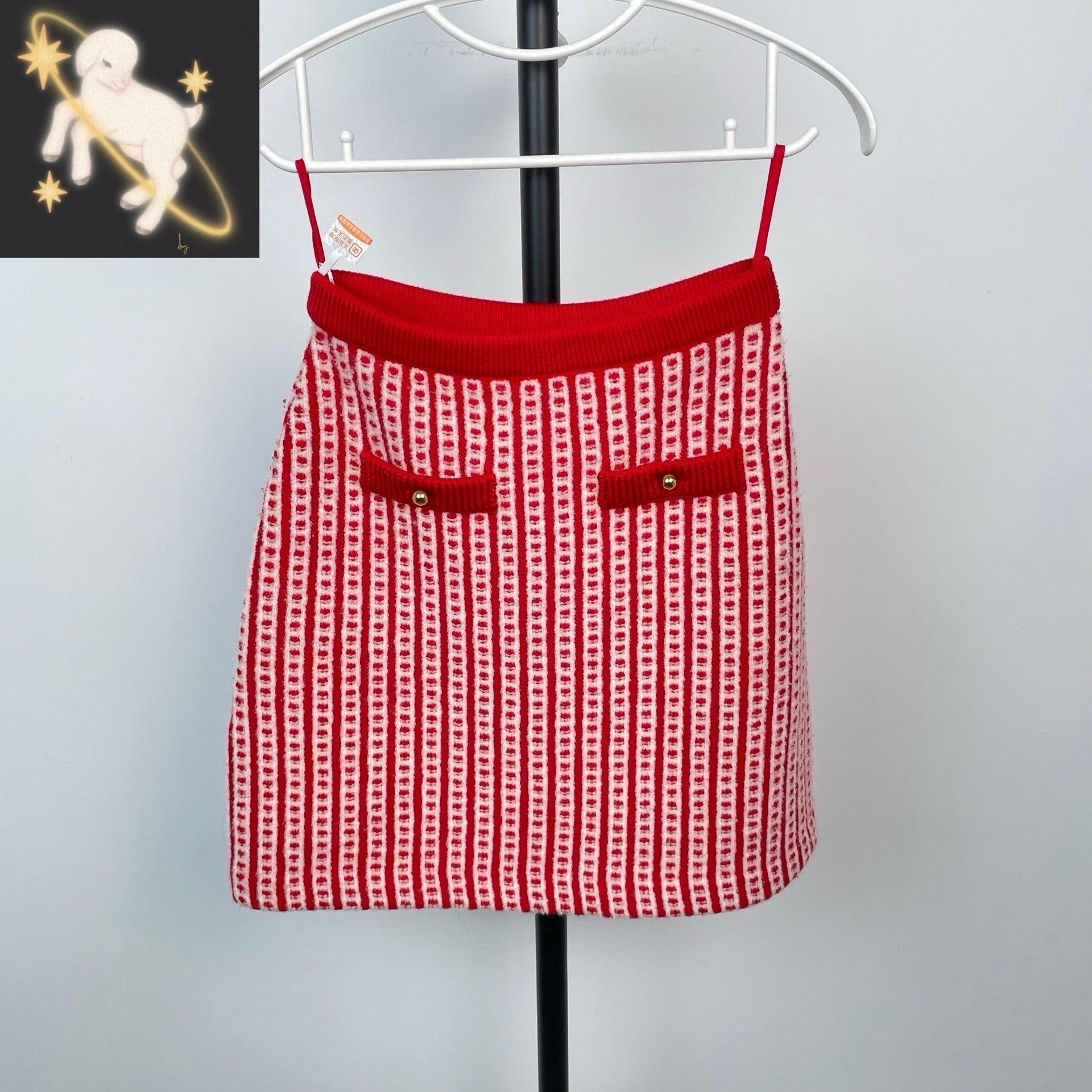Miu Miu Miu Miu Wool Plaid Red Skirt 38 Women Size 38" / US 16 / IT 52 - 1 Thumbnail