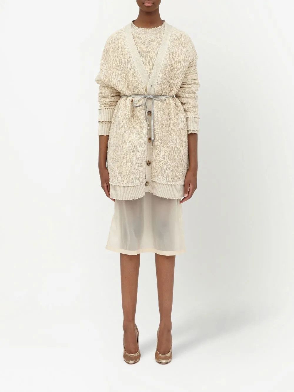 Maison Margiela o1y0625 Cardigan in Beige Size XS / US 0-2 / IT 36-38 - 6 Thumbnail