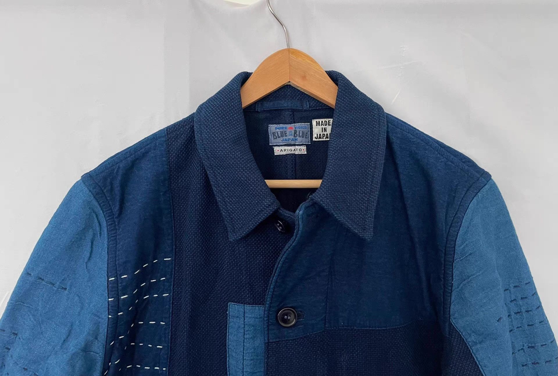 Blue Blue Japan Blue Blue Japan Indigo Sashiko Stitched Jacket Ｑ21 Size US M / EU 48-50 / 2 - 5 Thumbnail