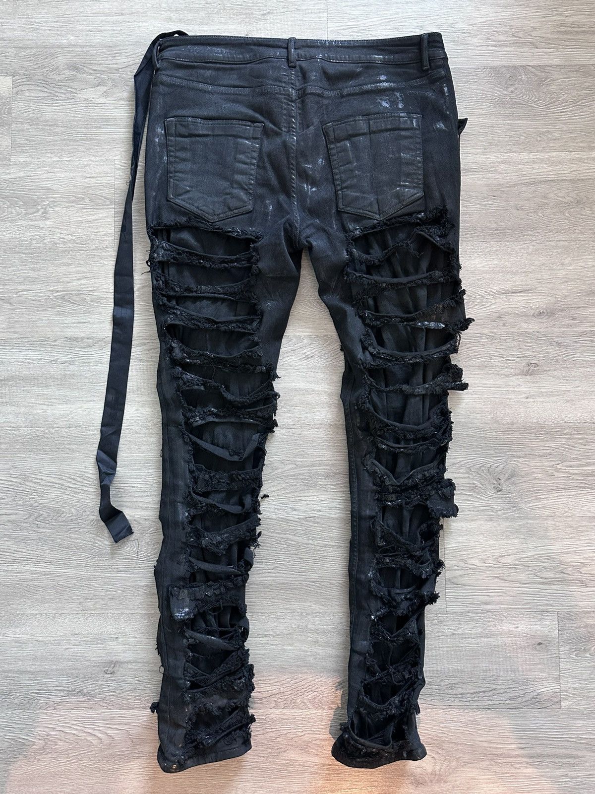 Rick Owens Rick Owens Slashed Tyrone Cut Coated Denim Size US 36 / EU 52 - 2 Thumbnail
