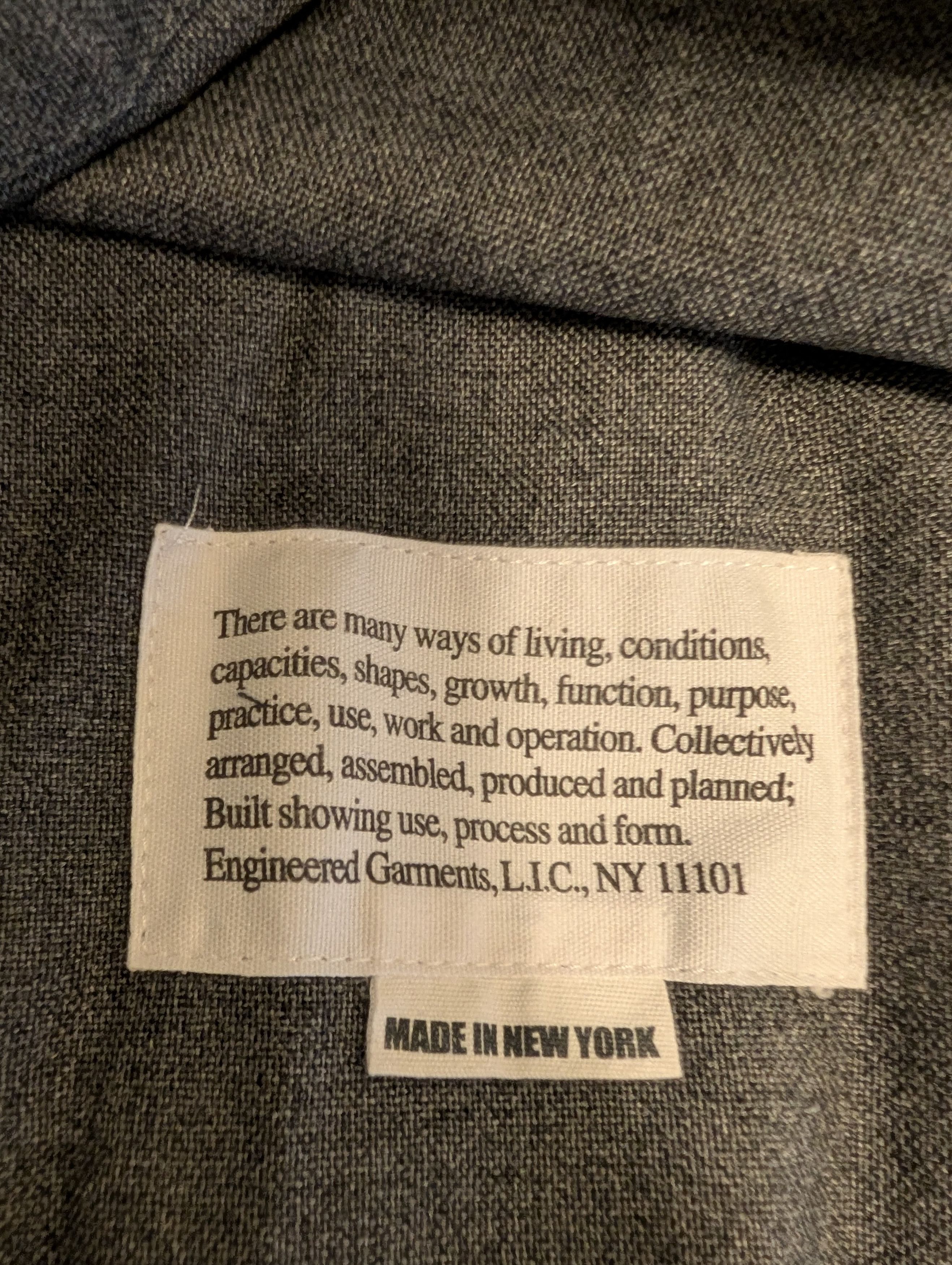 Engineered Garments ENGINEERED GARMENTS CLAIGTON JACKET PC HOPSACK GREY - M Size US M / EU 48-50 / 2 - 11 Thumbnail