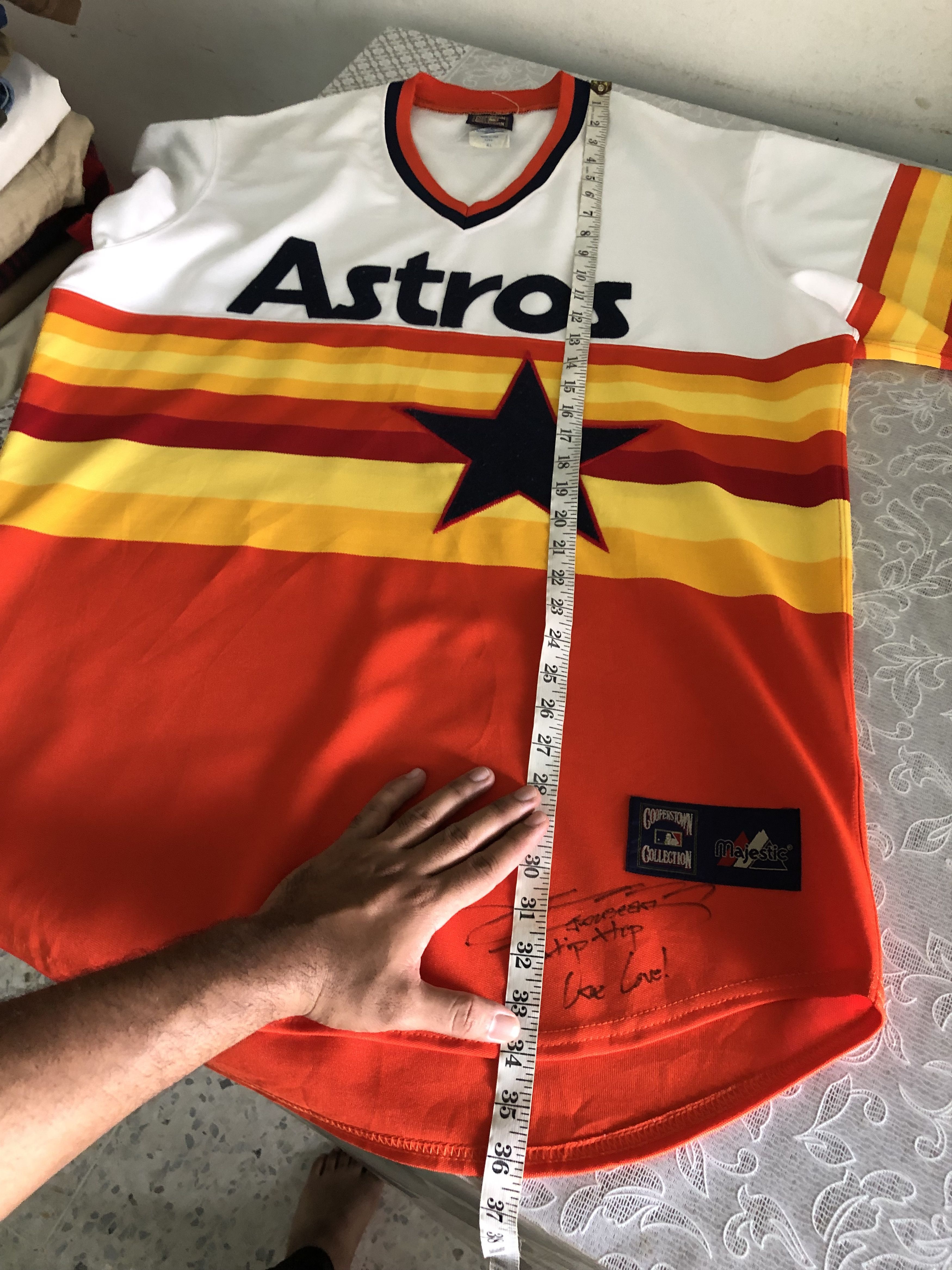 Vintage 🔥 Vtg 80s Houston Astros Baseball Jersey HipHop Autographed Size US XL / EU 56 / 4 - 20 Thumbnail