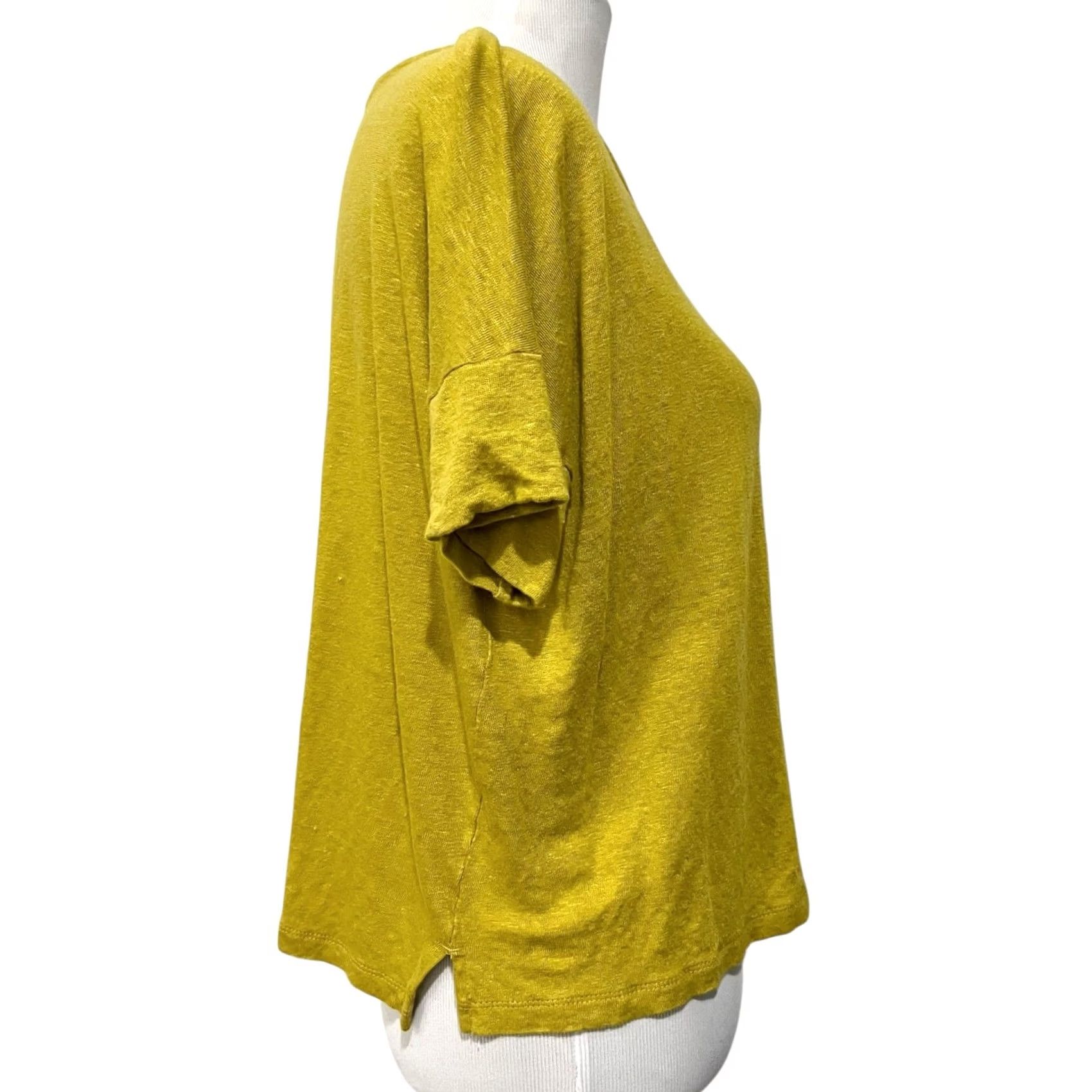 J. Jill J.Jill 100% Linen Oversized Top Petite M Tee Short Sleeve Boxy Fit Green Blouse Women's Knit? Wait. Size M / US 6-8 / IT 42-44 - 5 Thumbnail